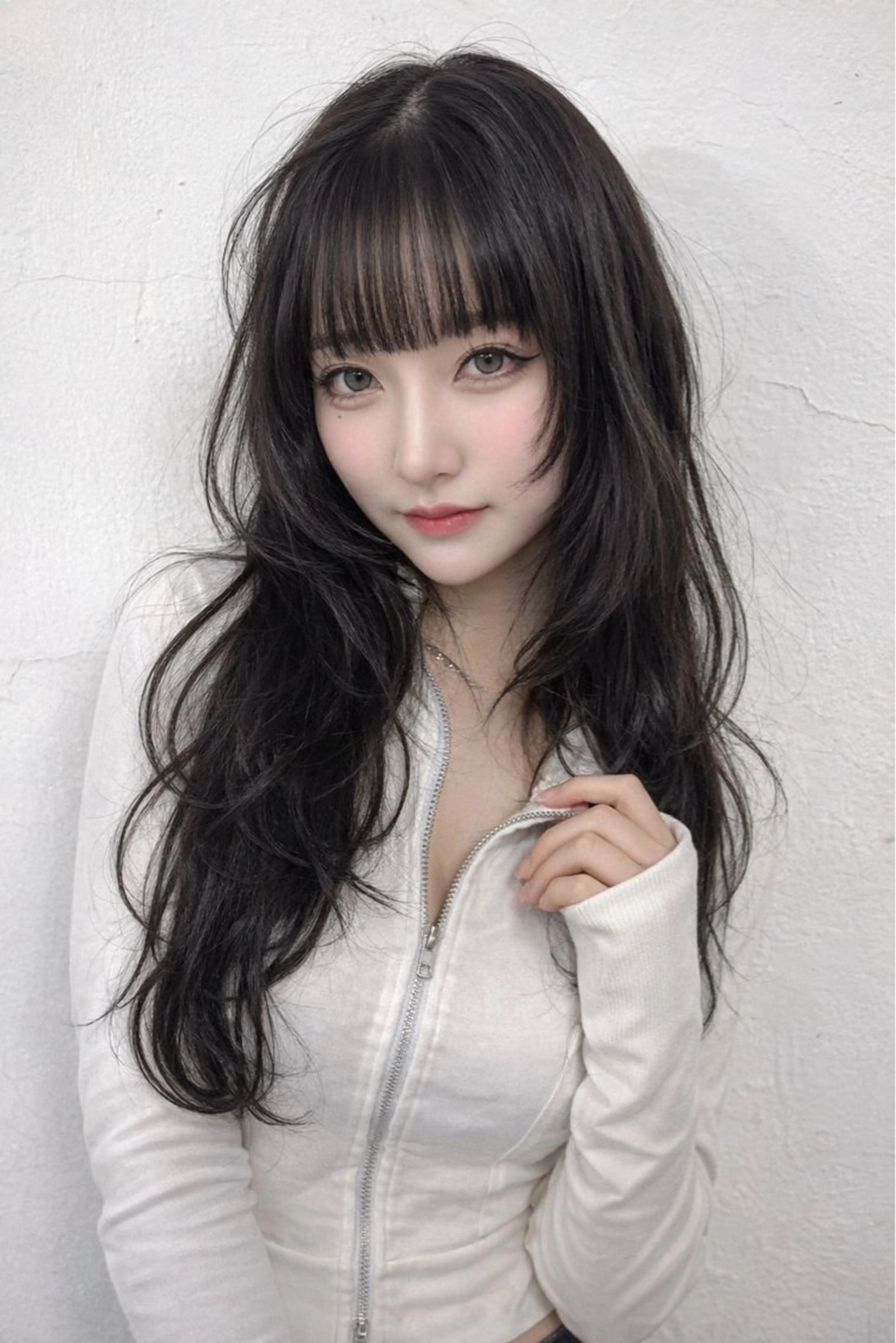 ロング カラー ヘアアレンジ カット ヘアカラー トリートメント ヘッドスパ ヘアセット 韓国レイヤーカット /韓国トレンドカラーのヘアスタイル