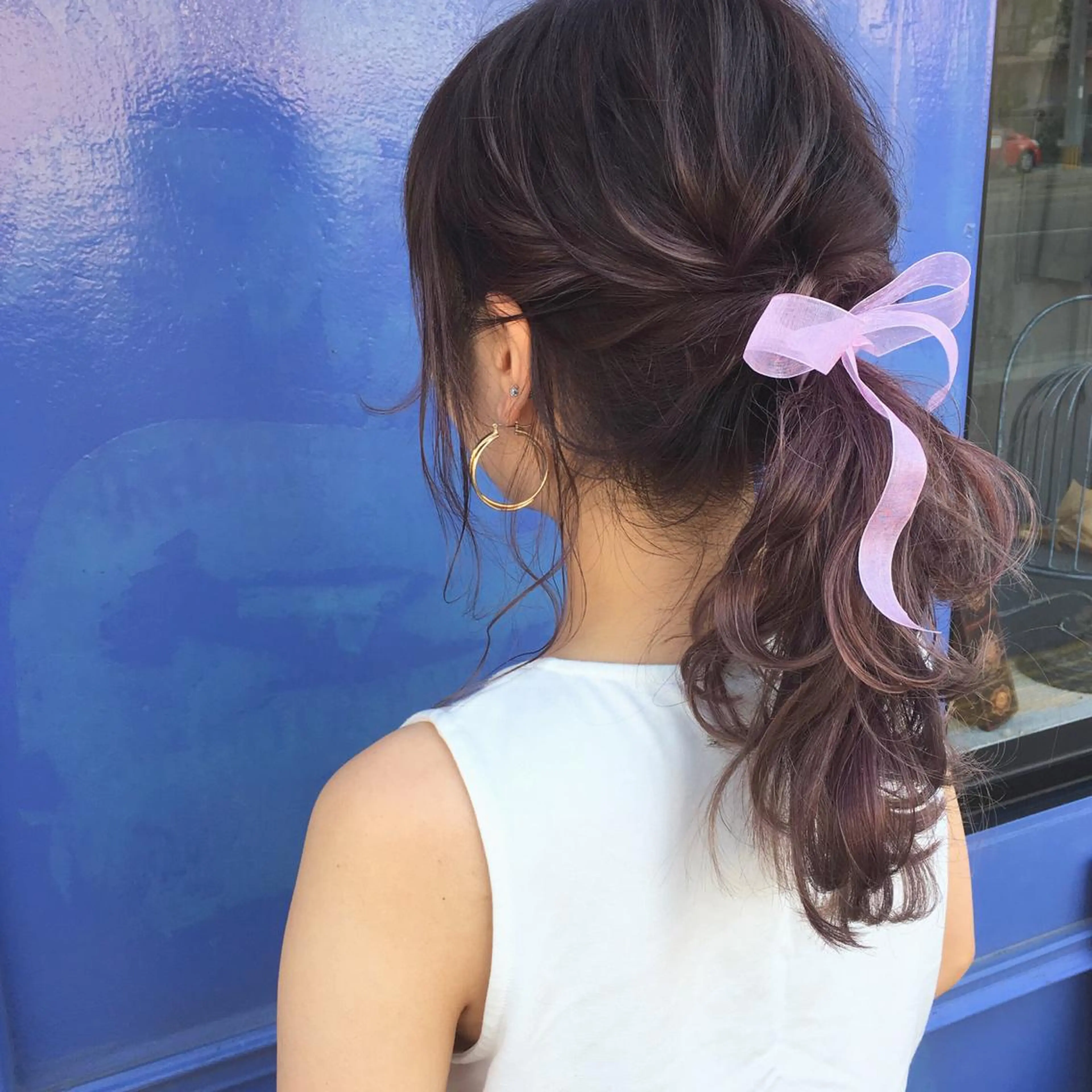 セミロング カラー ヘアアレンジ ピンクカラー autre所属・大久保 ひでなりのヘアスタイル