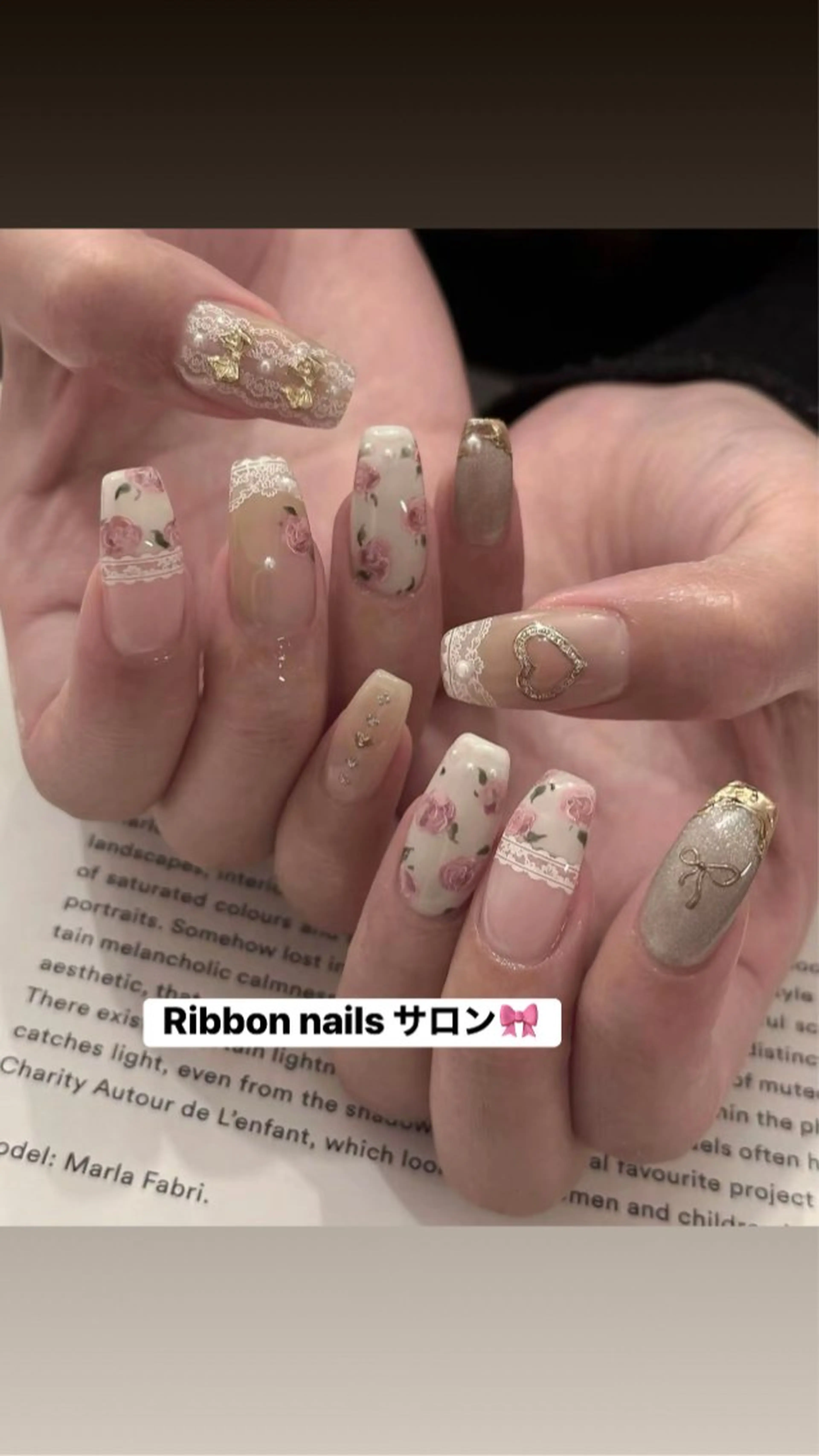 ネイル フレンチネイル ジェルネイル マグネットネイル 持ち込み ニュアンスネイル Ribbonnail staffのネイルデザイン