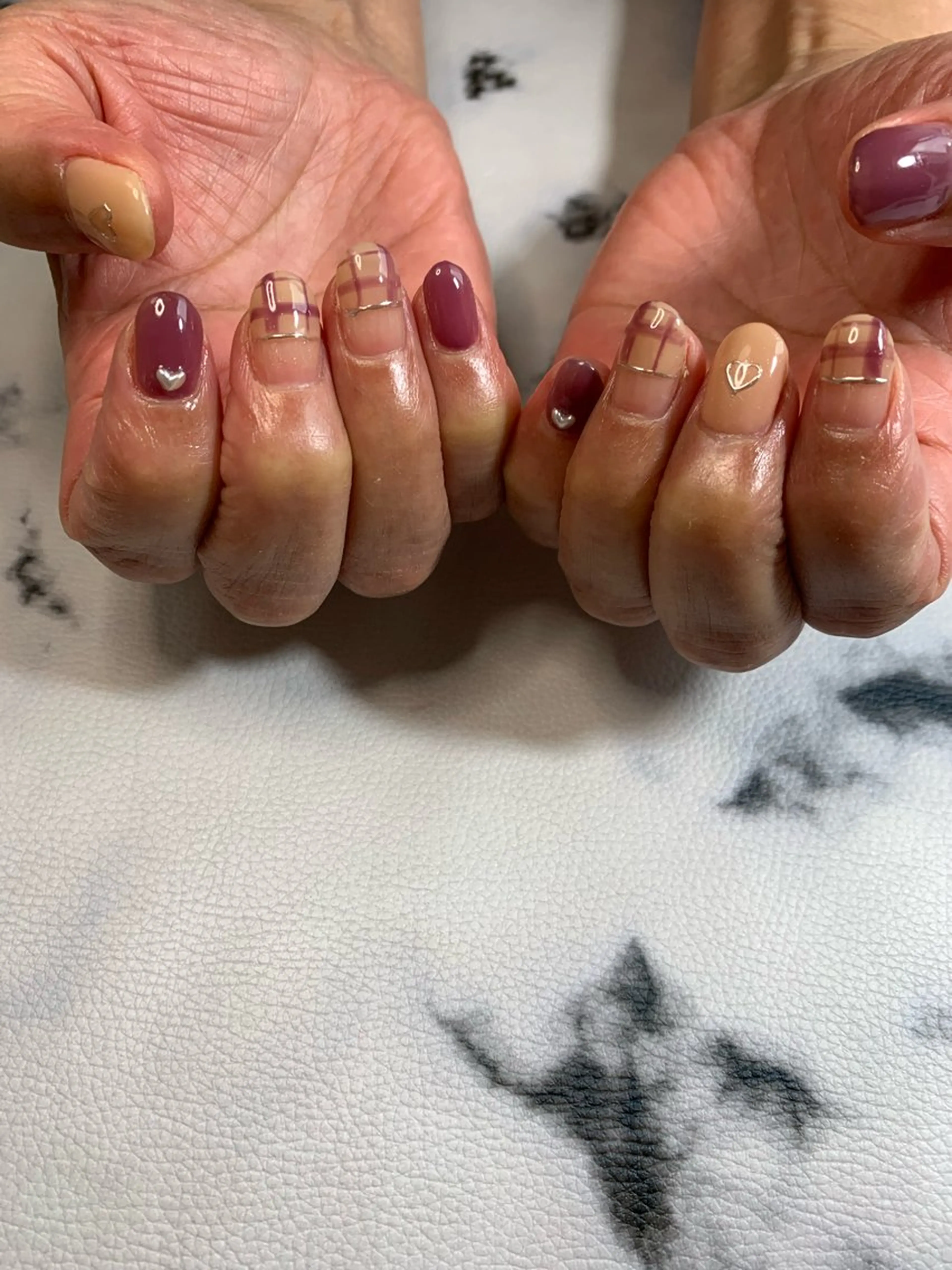 ネイル ハート ミラーネイル 北川 恭子のネイルデザイン