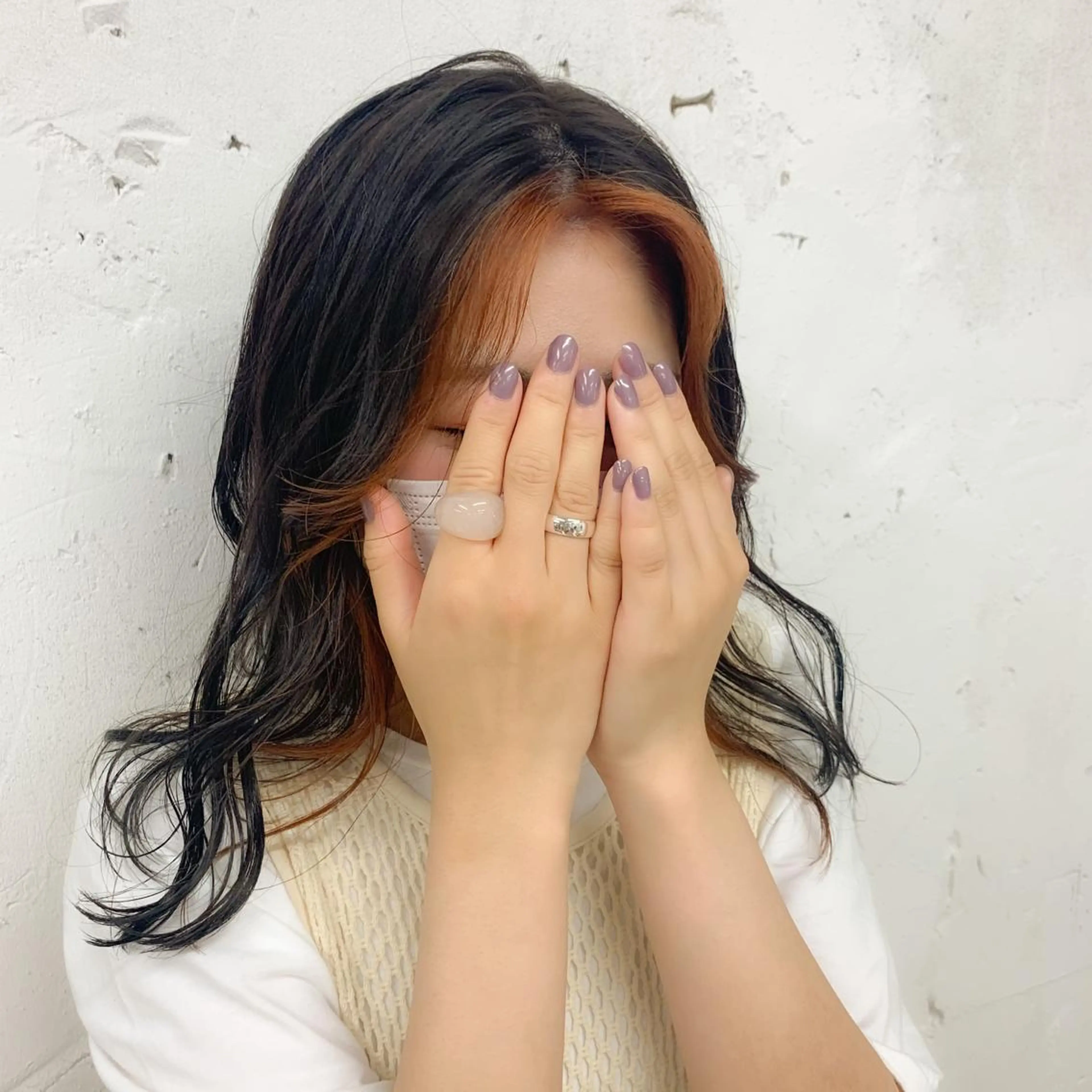 カラー ミストバング  フェイスフレーミング Noele hair atelier(ノエルヘアアトリエ)所属・北上ゆい/個性派/ ナチュラルアレンジのヘアスタイル