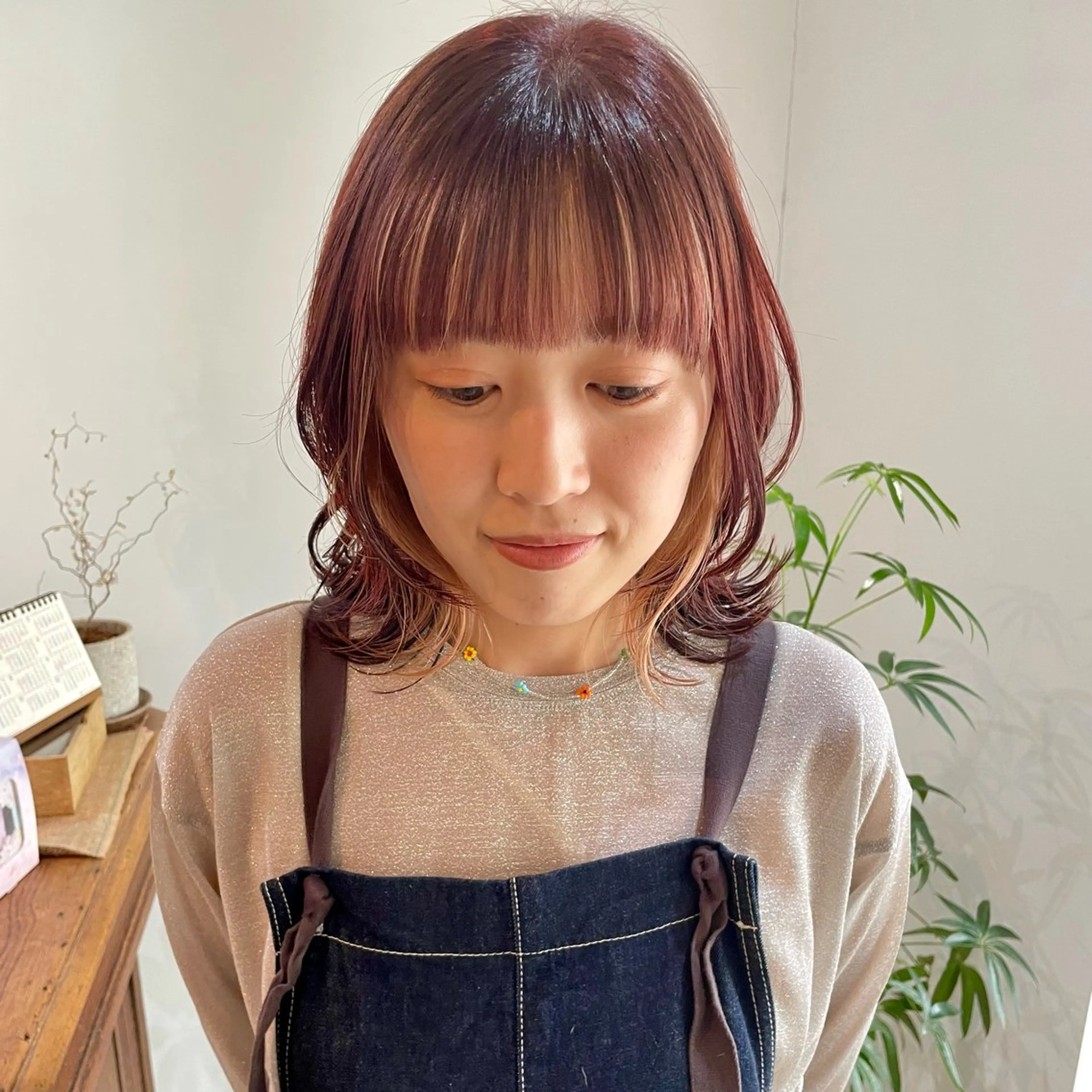 セミロング カラー 顔周りカット ショート/ブリーチ mizuki🐋のヘアスタイル