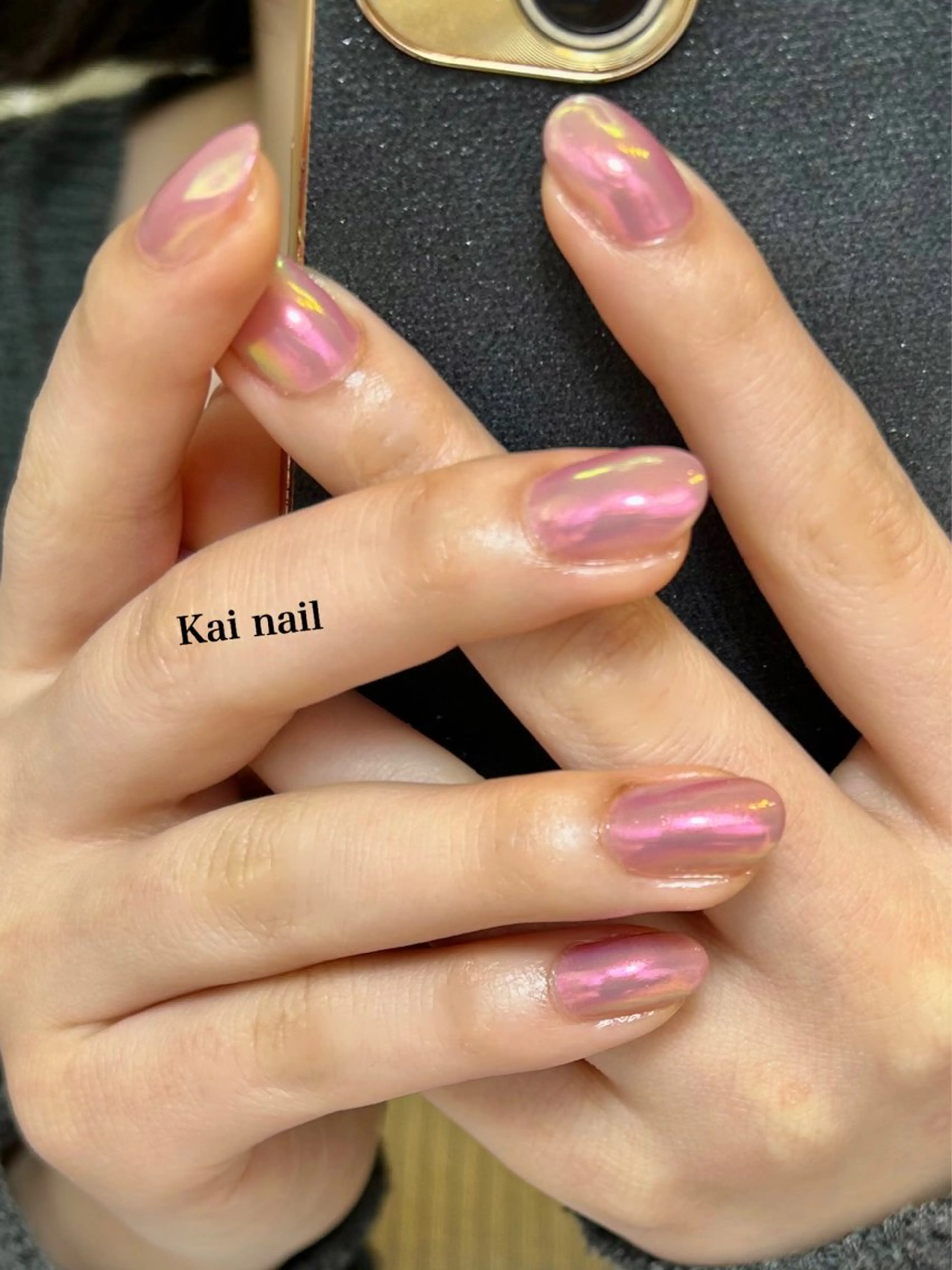 ネイル オーロラネイル 韓国ネイル ミラーネイル ニュアンスネイル ワンカラーネイル ハンドネイル Kai  nail Mayukoのネイルデザイン