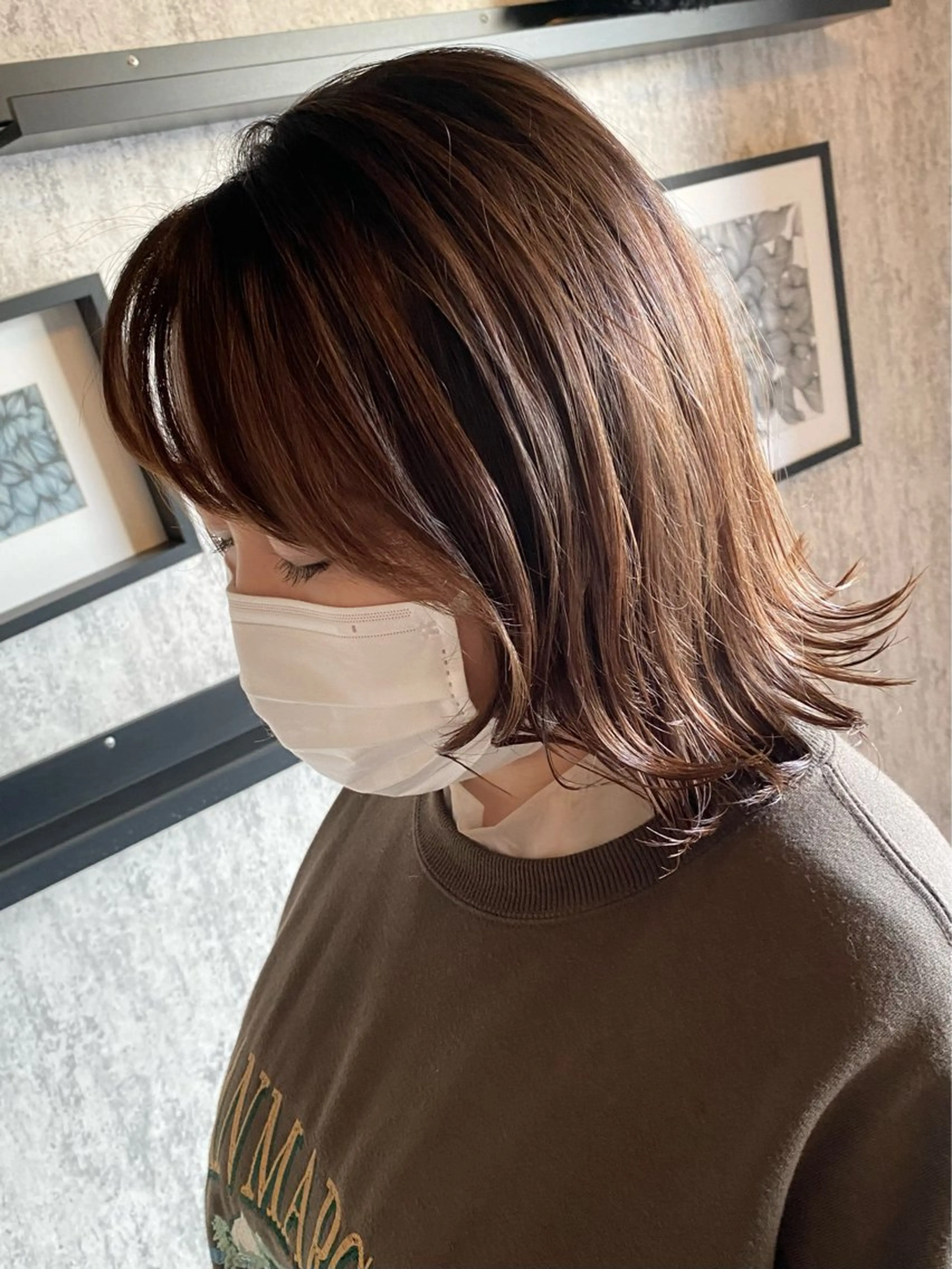 ミディアム ボブ レイヤーカット シェアサロンR所属・川合 勇気のヘアスタイル