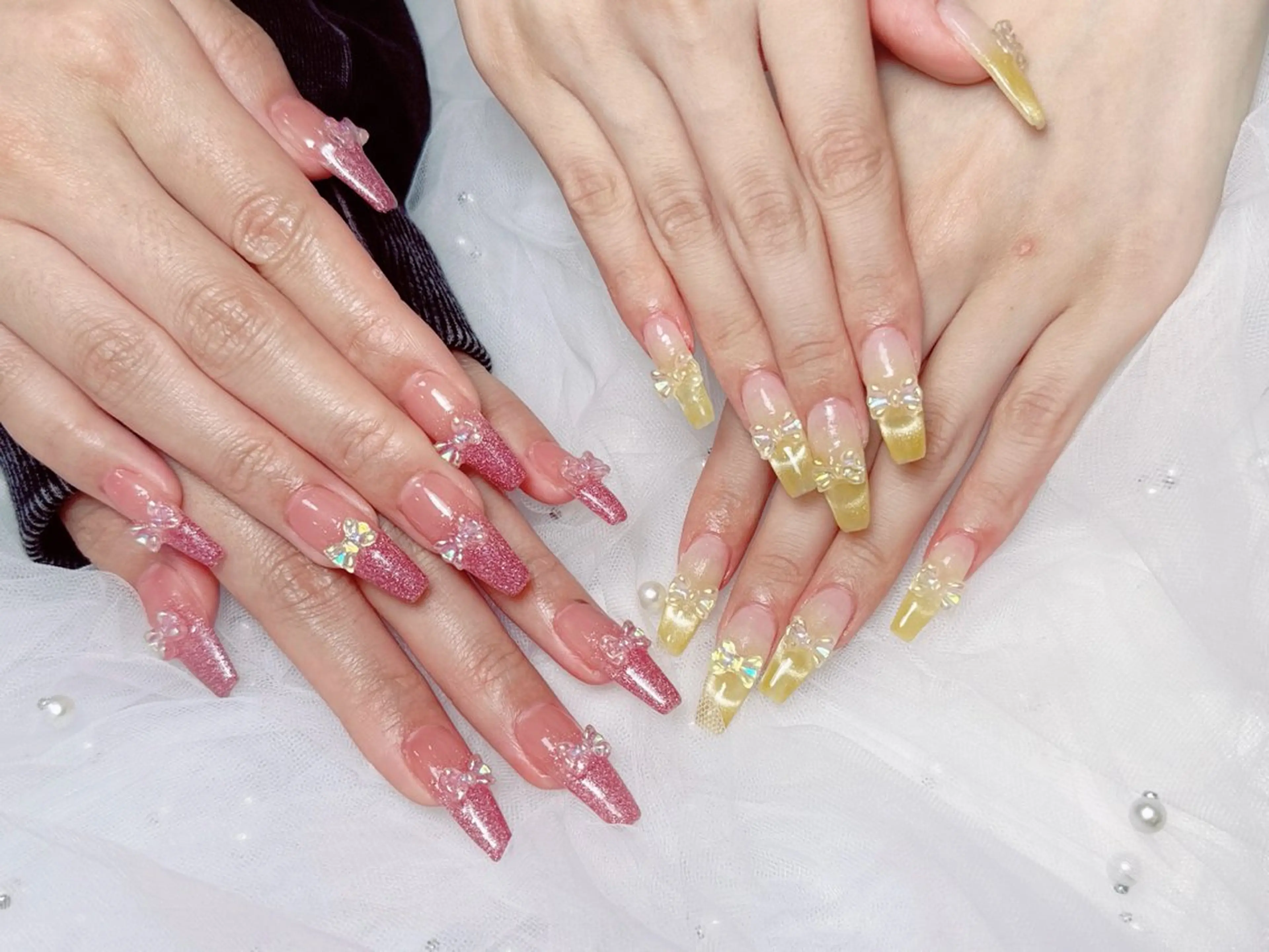 ネイル フレンチネイル ジェルネイル ハート 韓国ネイル マグネットネイル ハンドネイル ネイルサロン lotusのネイルデザイン