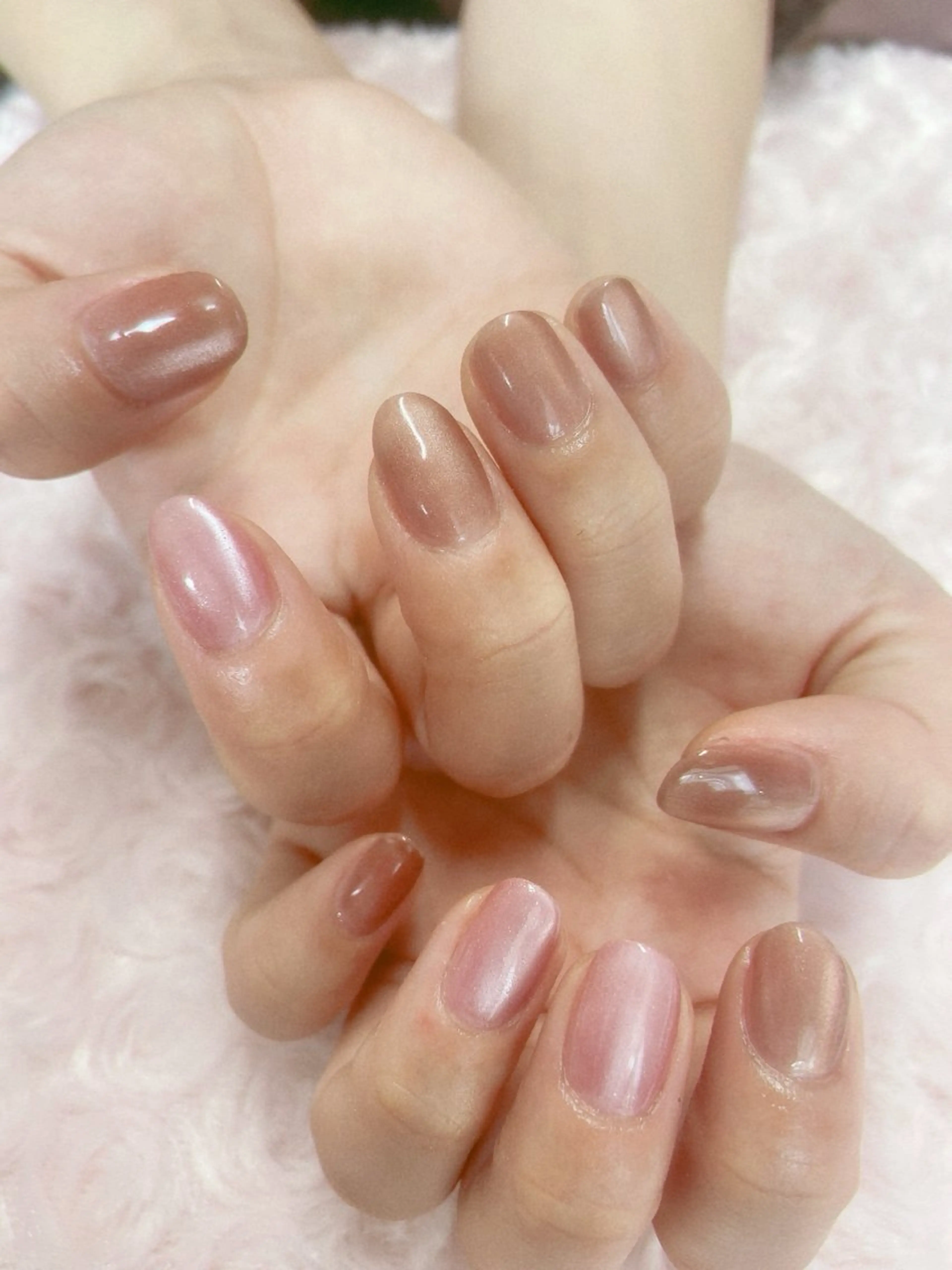 ネイル 長さ出し マグネットネイル ワンカラーネイル ピンク 春ネイル ハンドネイル nail salon Berry所属・前田 りかのネイルデザイン