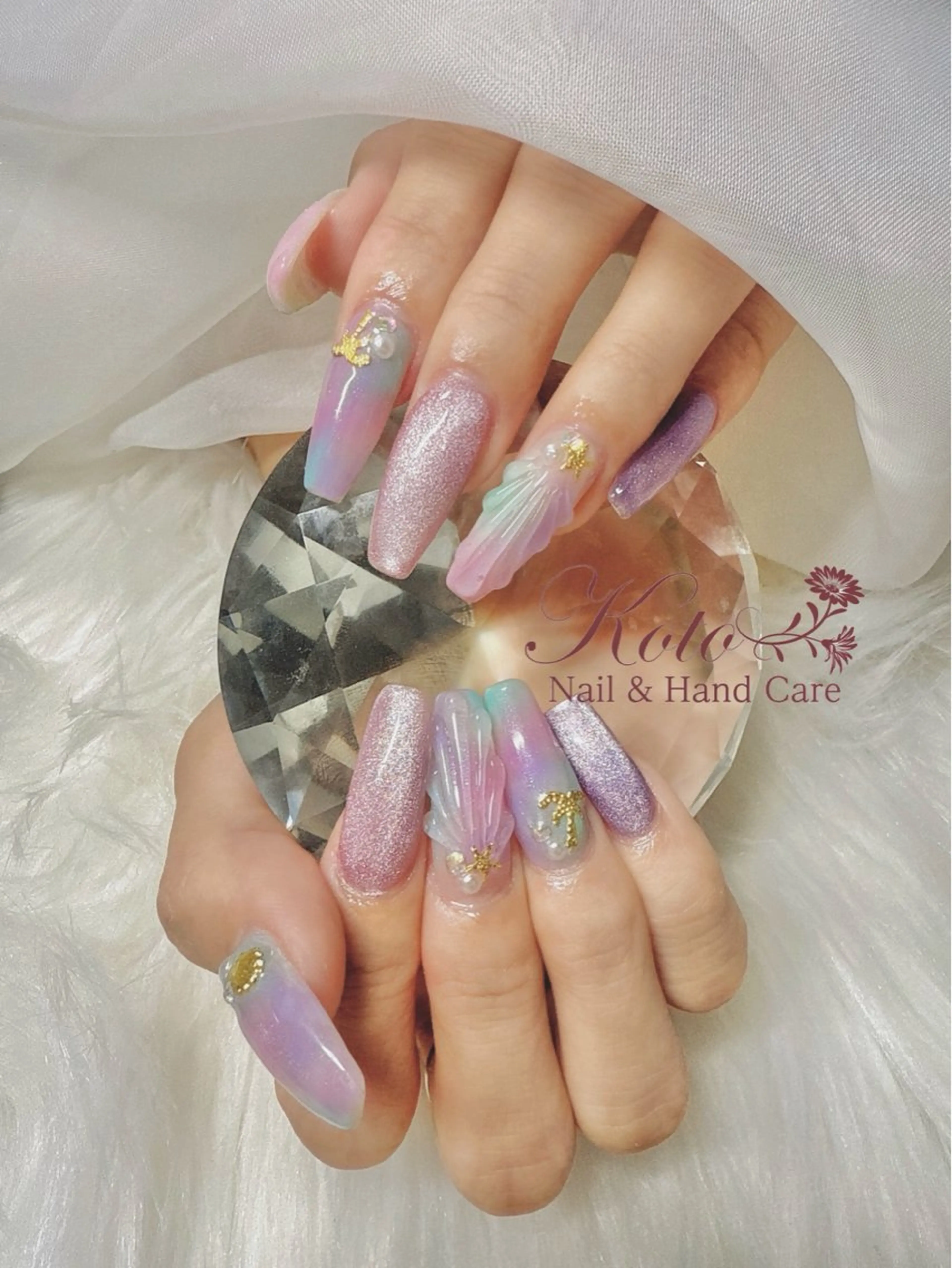 ネイル 長さ出し ジェルネイル 持ち込み ニュアンスネイル 赤色 ハンドネイル Nail Salon KOTOのネイルデザイン