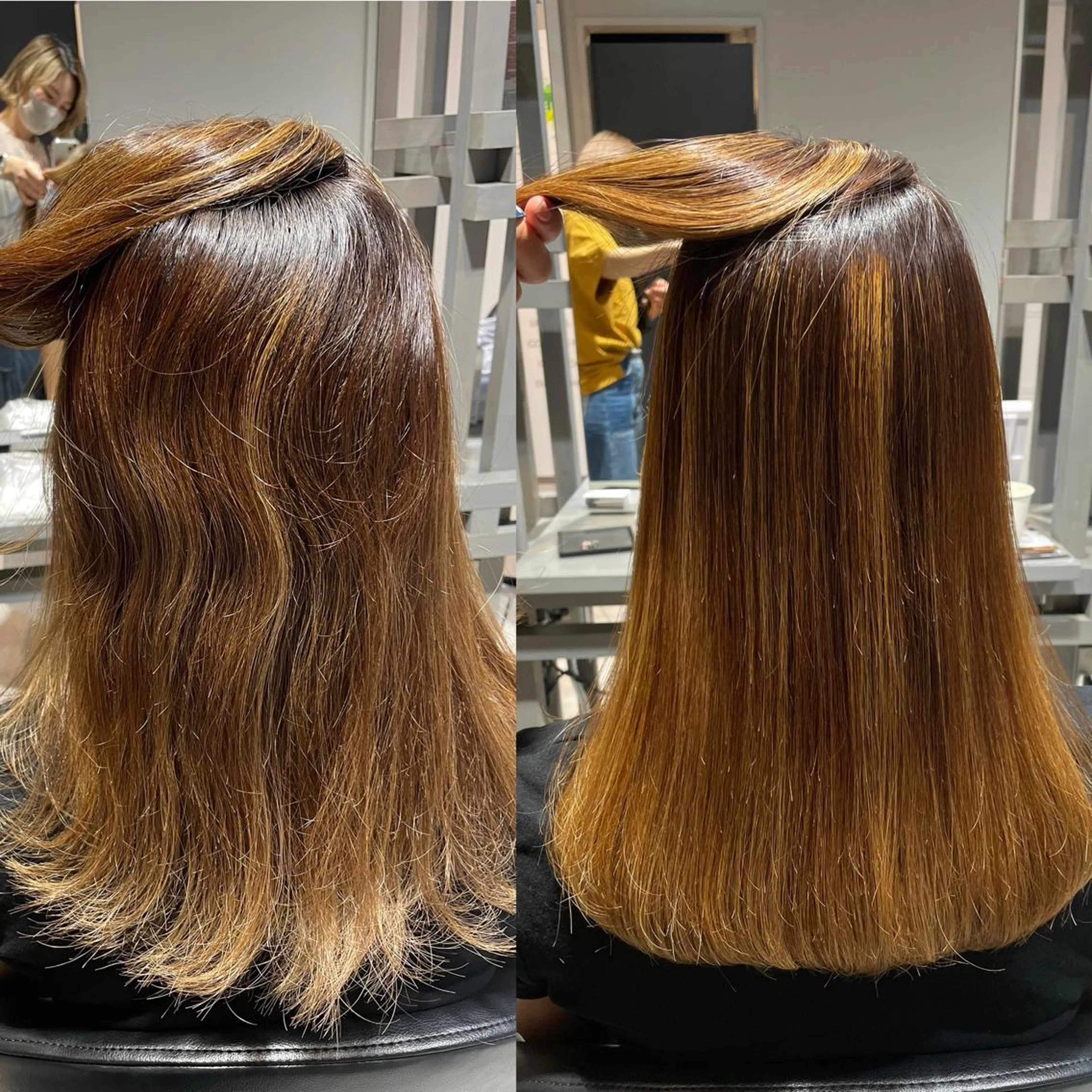 ミディアム カラー 縮毛矯正 トリートメント ブリーチ👩‍🦳/ ‪✂︎MANAMIのヘアスタイル