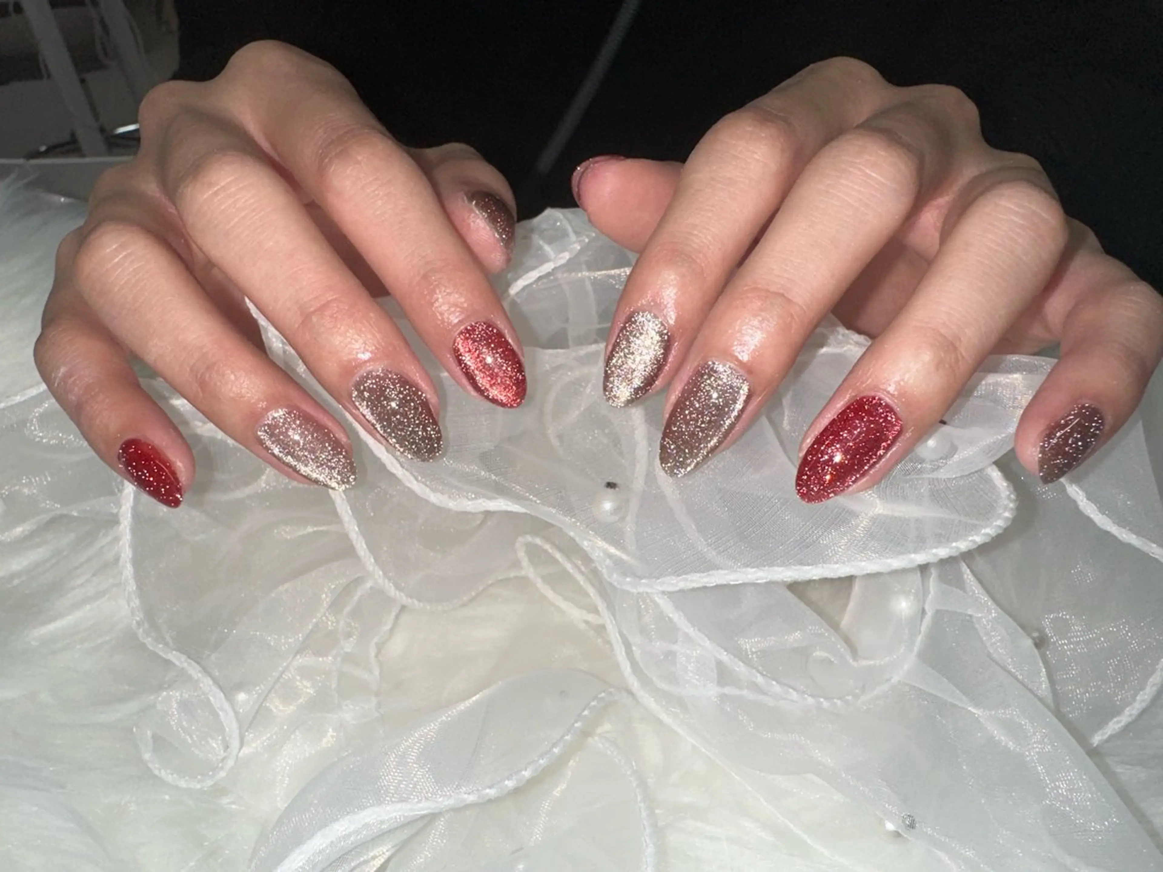 ネイル フラッシュネイル マグネットネイル ワンカラーネイル 丸山 春花のネイルデザイン