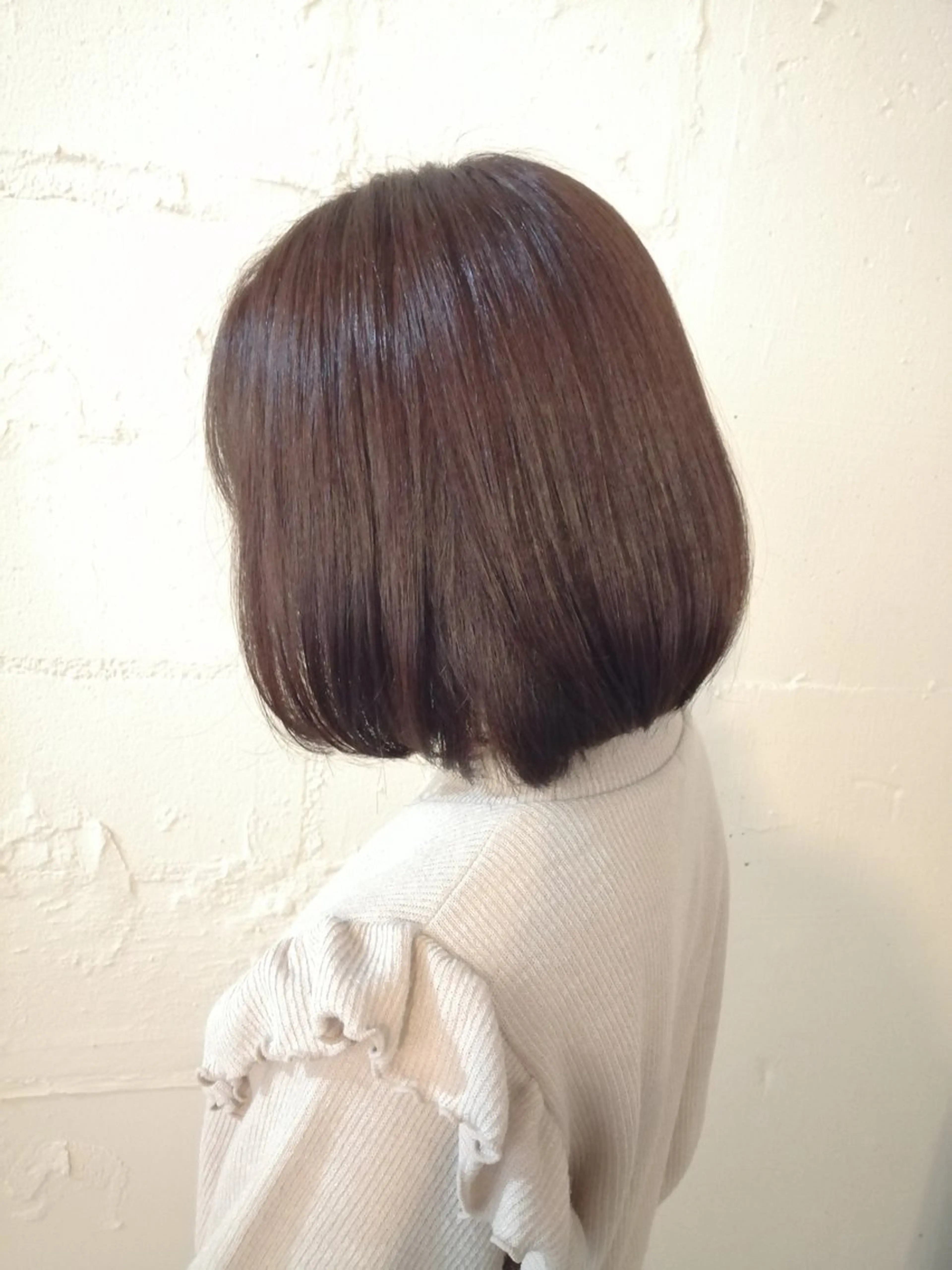 ミディアム カラー ブラウンカラー レッドカラー レッドブラウン 福永 ちひろのヘアスタイル