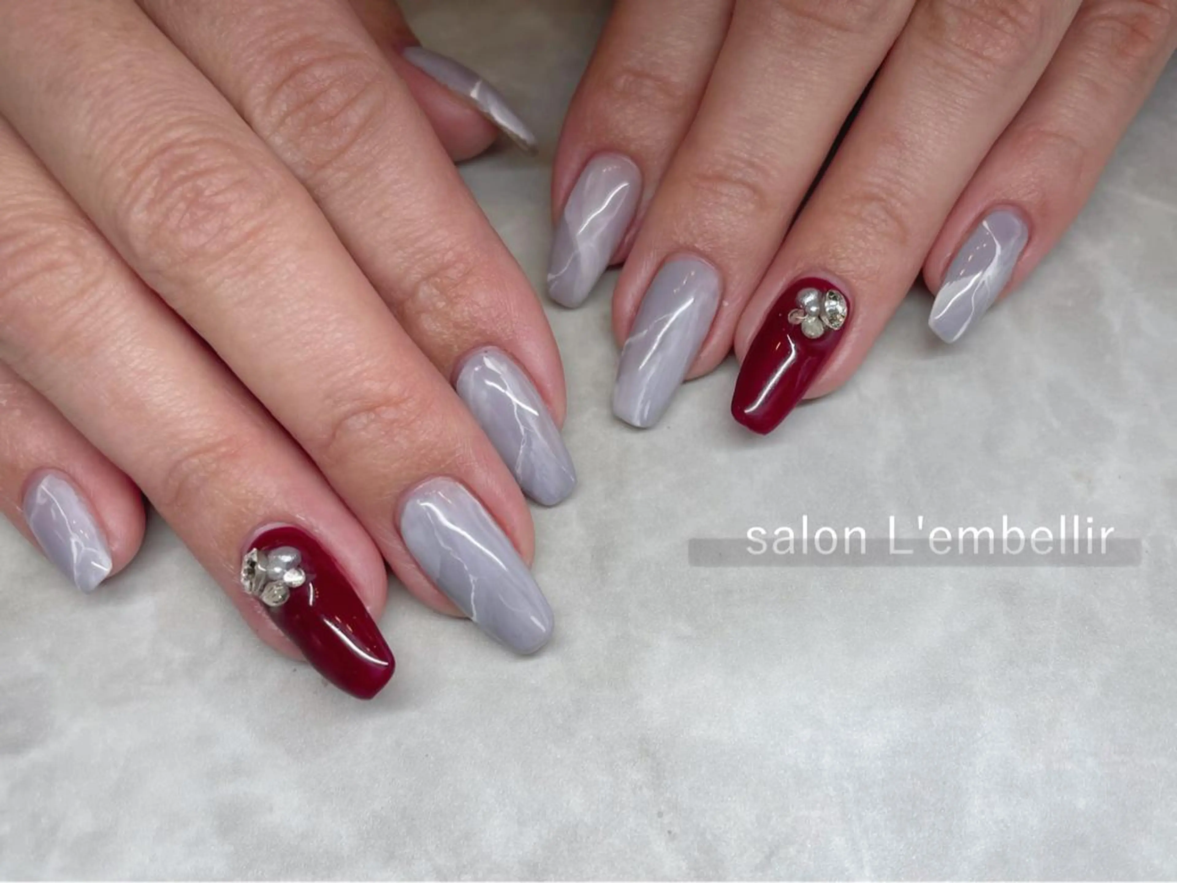 ネイル 大理石ネイル(マーブル) salon L'embellirのネイルデザイン