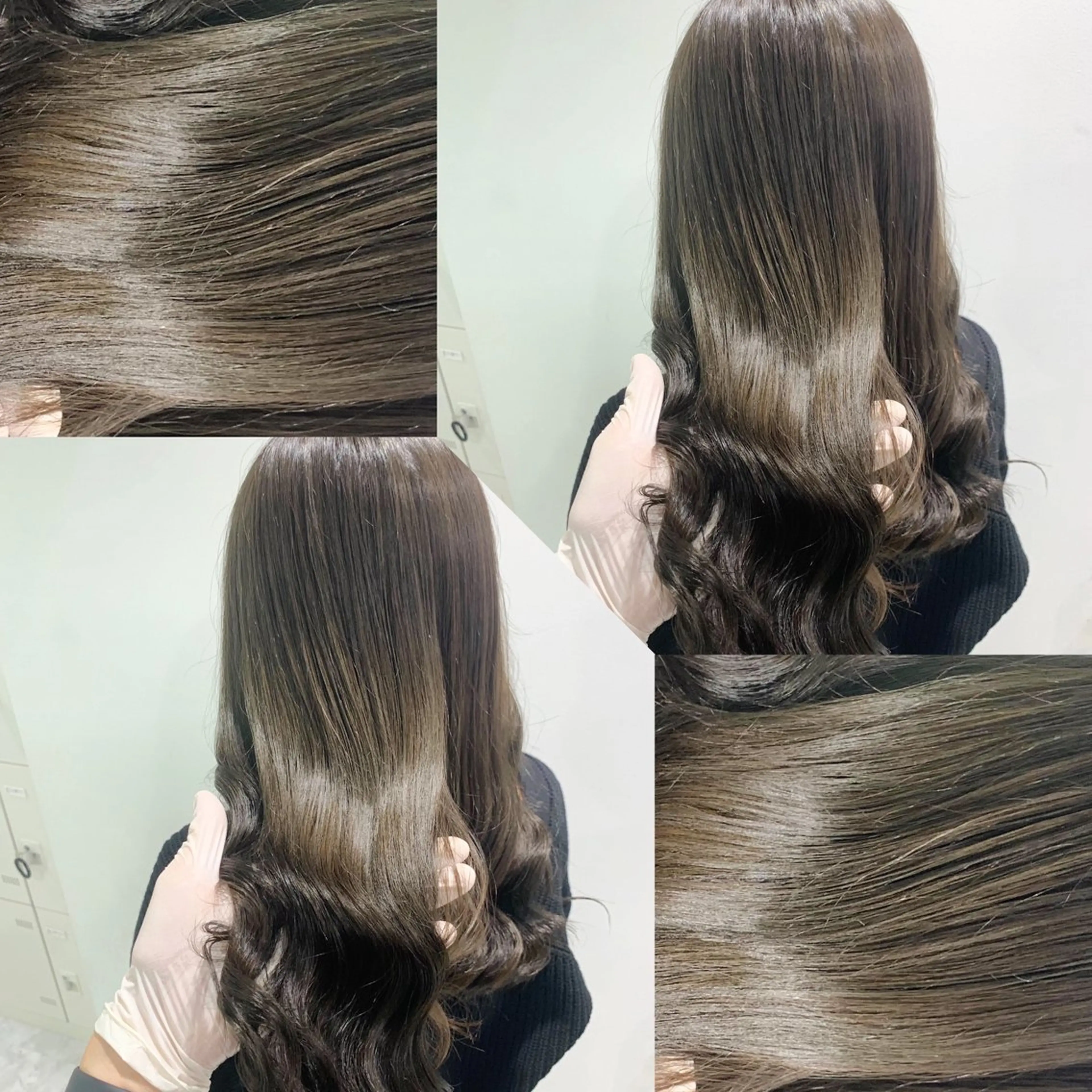 セミロング カット ヘアカラー ヘアセット 韓国風ベージュ🤎 赤みなし🌿横浜🤎のヘアスタイル