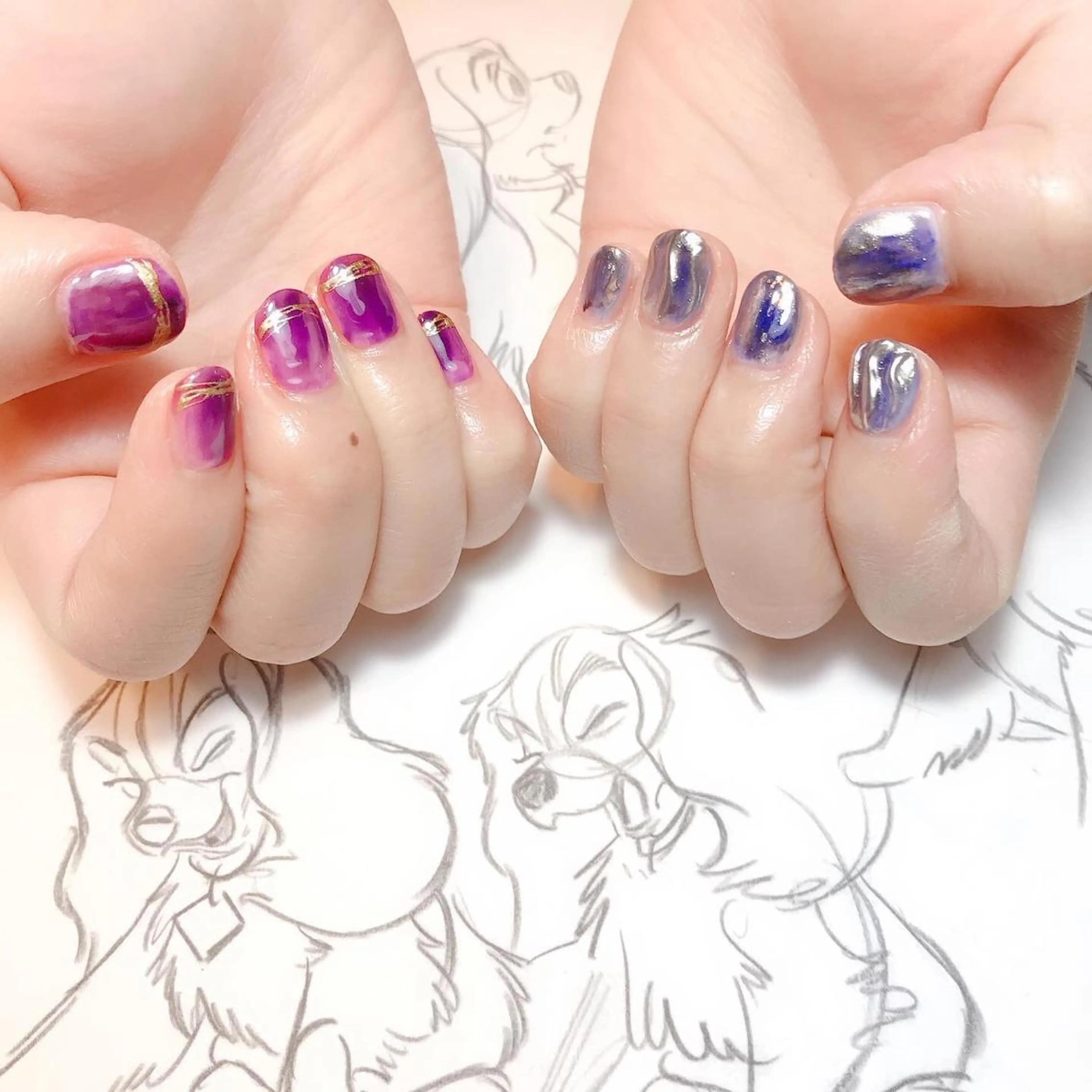 ネイル ミラーネイル owlnail /持込みデザイン専門のネイルデザイン