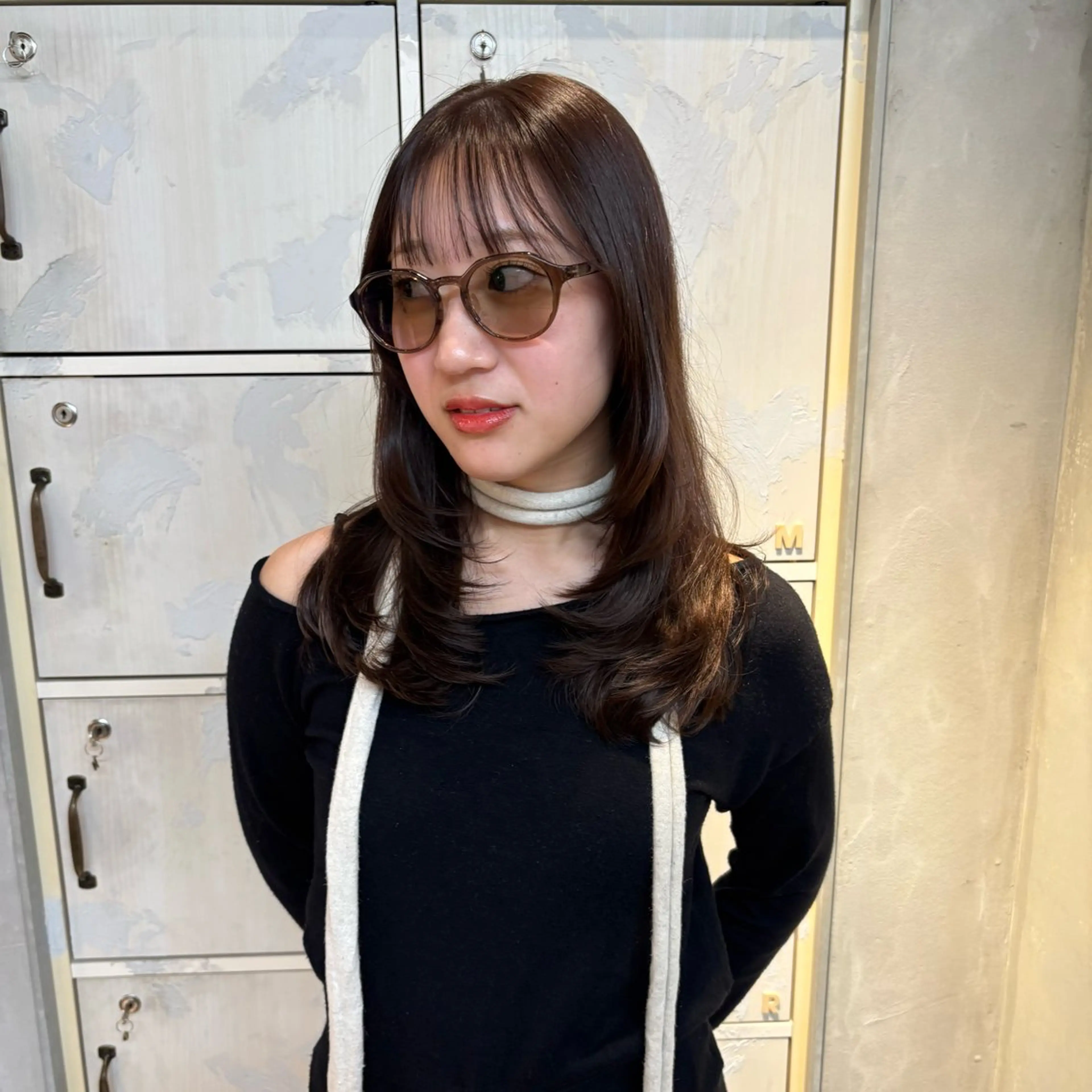 ロング 顔周りカット レイヤーカット 上條響子/伏見/ 透明感カラーの眉毛・アイブロウイメージ