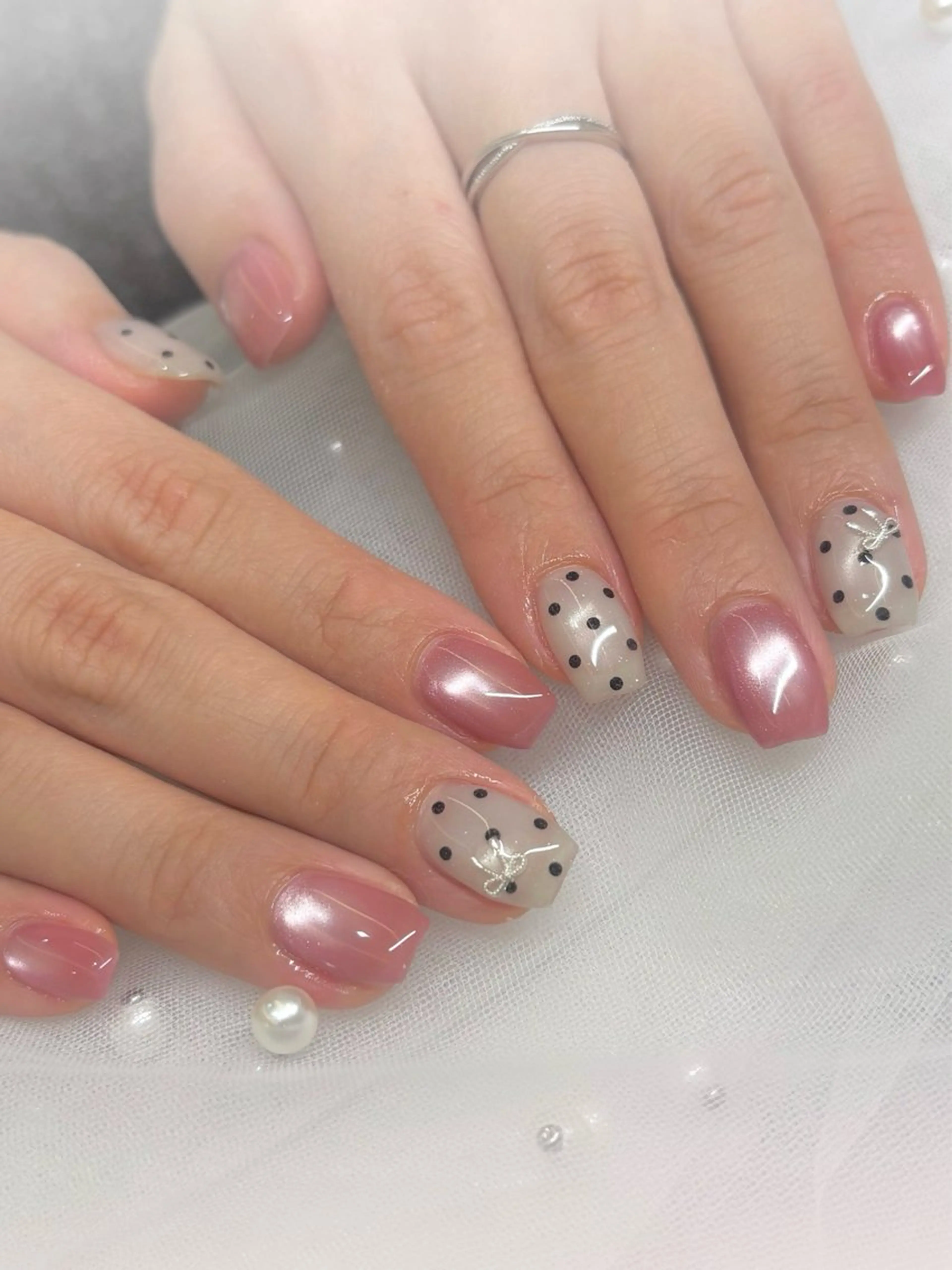 ネイル リボン ハンドネイル BeautyFavo .byRyokaのネイルデザイン