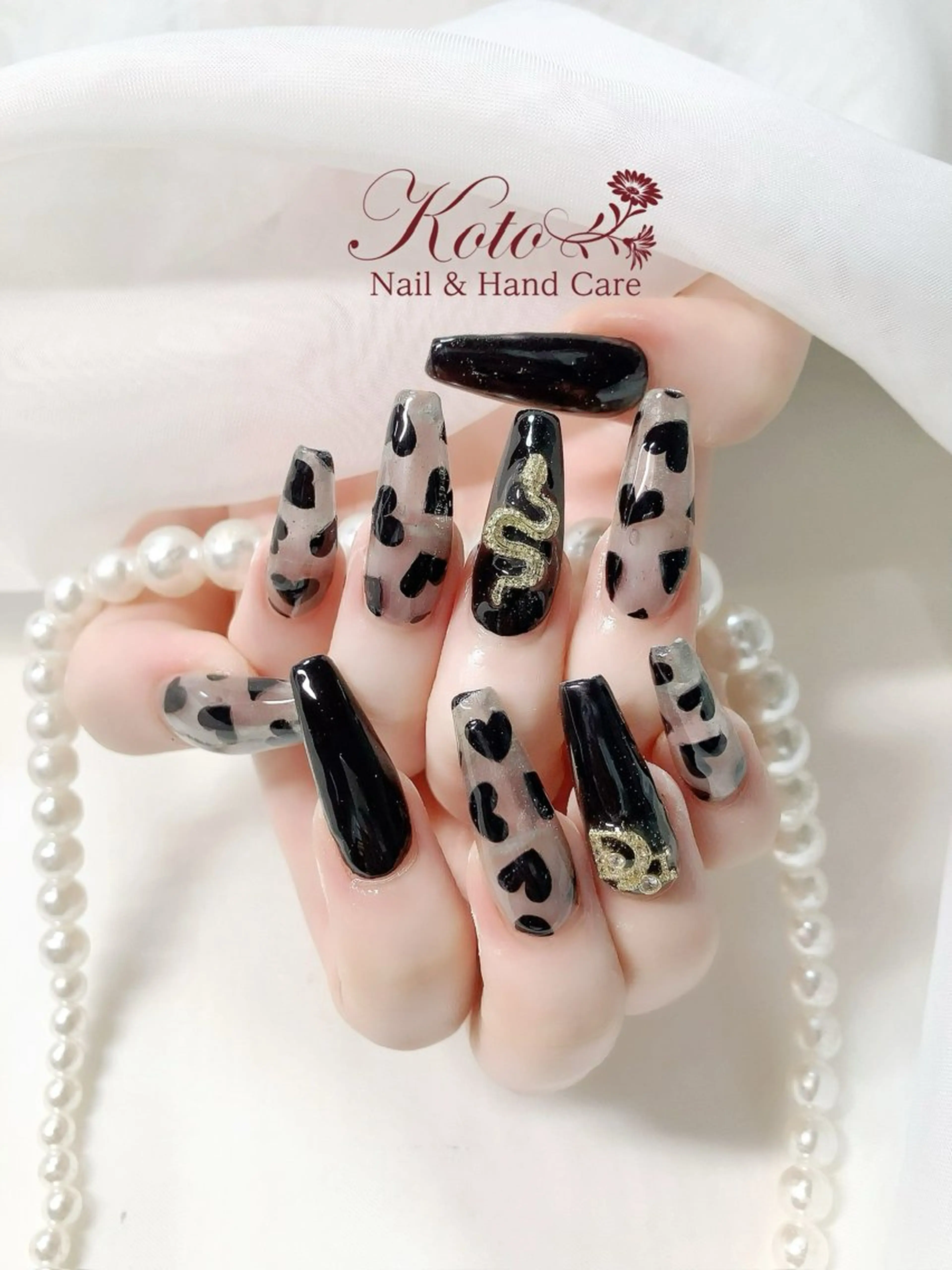 ネイル 長さ出し ジェルネイル ハート 持ち込み ニュアンスネイル ハンドネイル Nail Salon KOTOのネイルデザイン