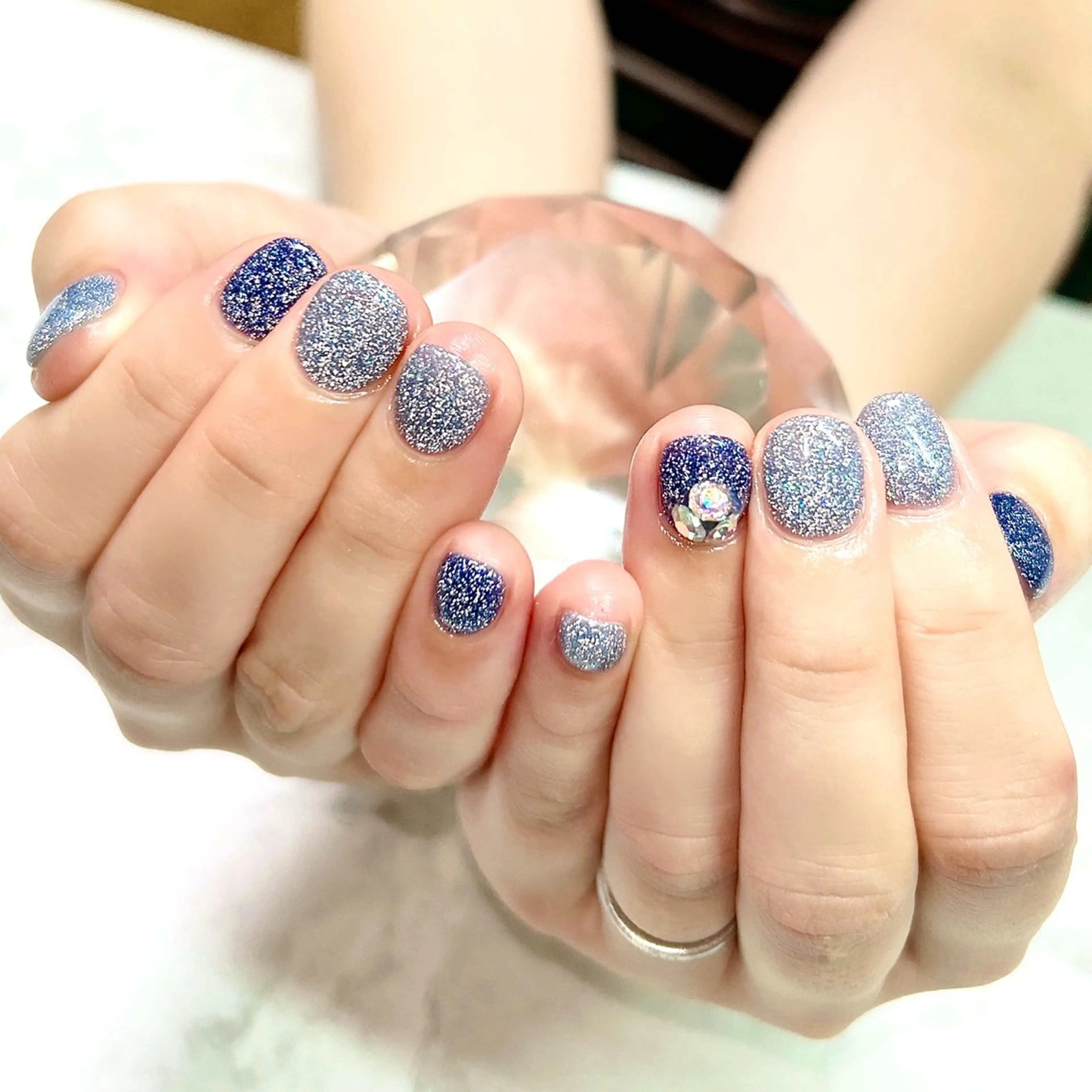 ネイル フラッシュネイル ストーンネイル private salon Reiのネイルデザイン