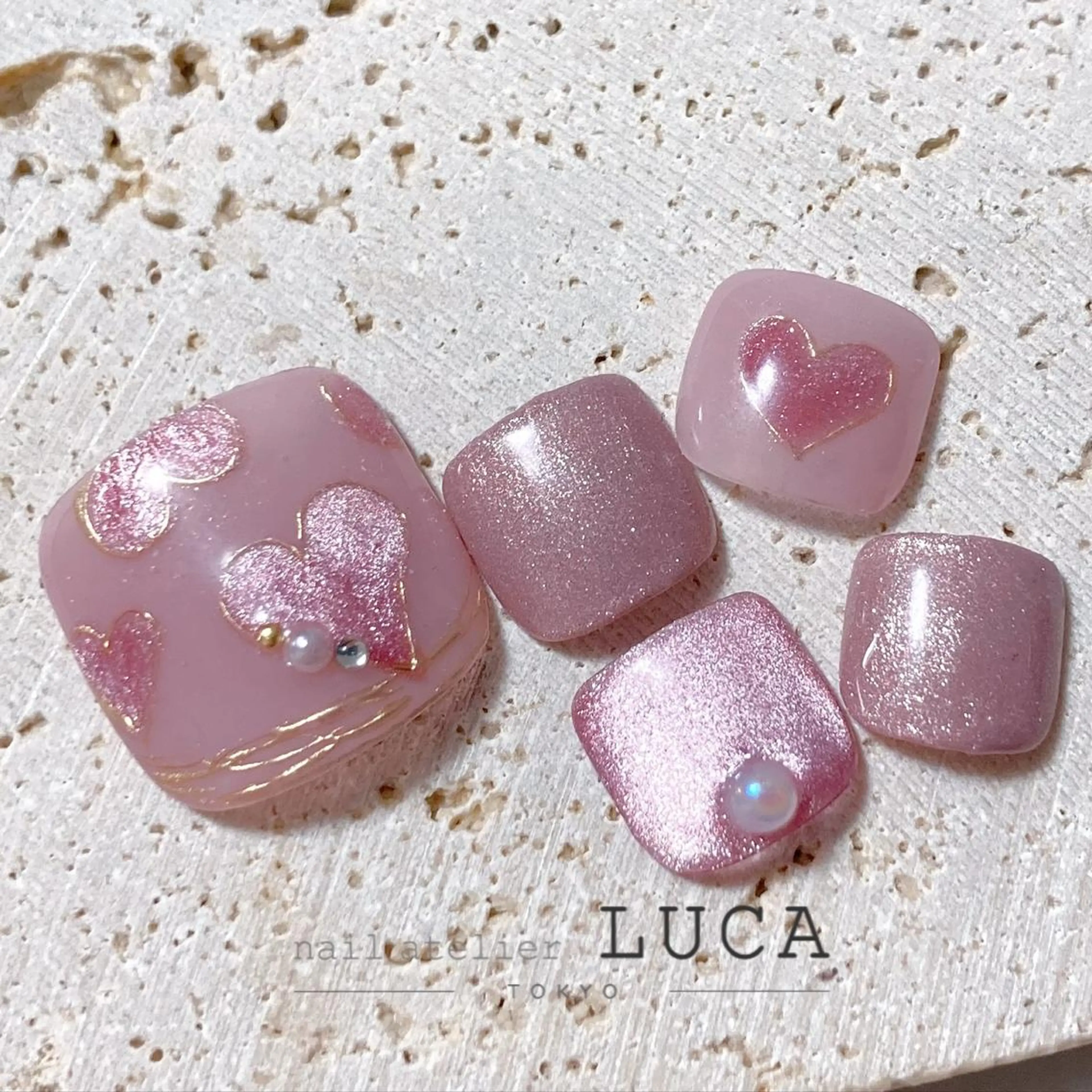 ネイル アートネイル オーロラネイル クリアネイル 長さ出し フットネイル フットネイル ネイルアトリエルカ スタッフのネイルデザイン