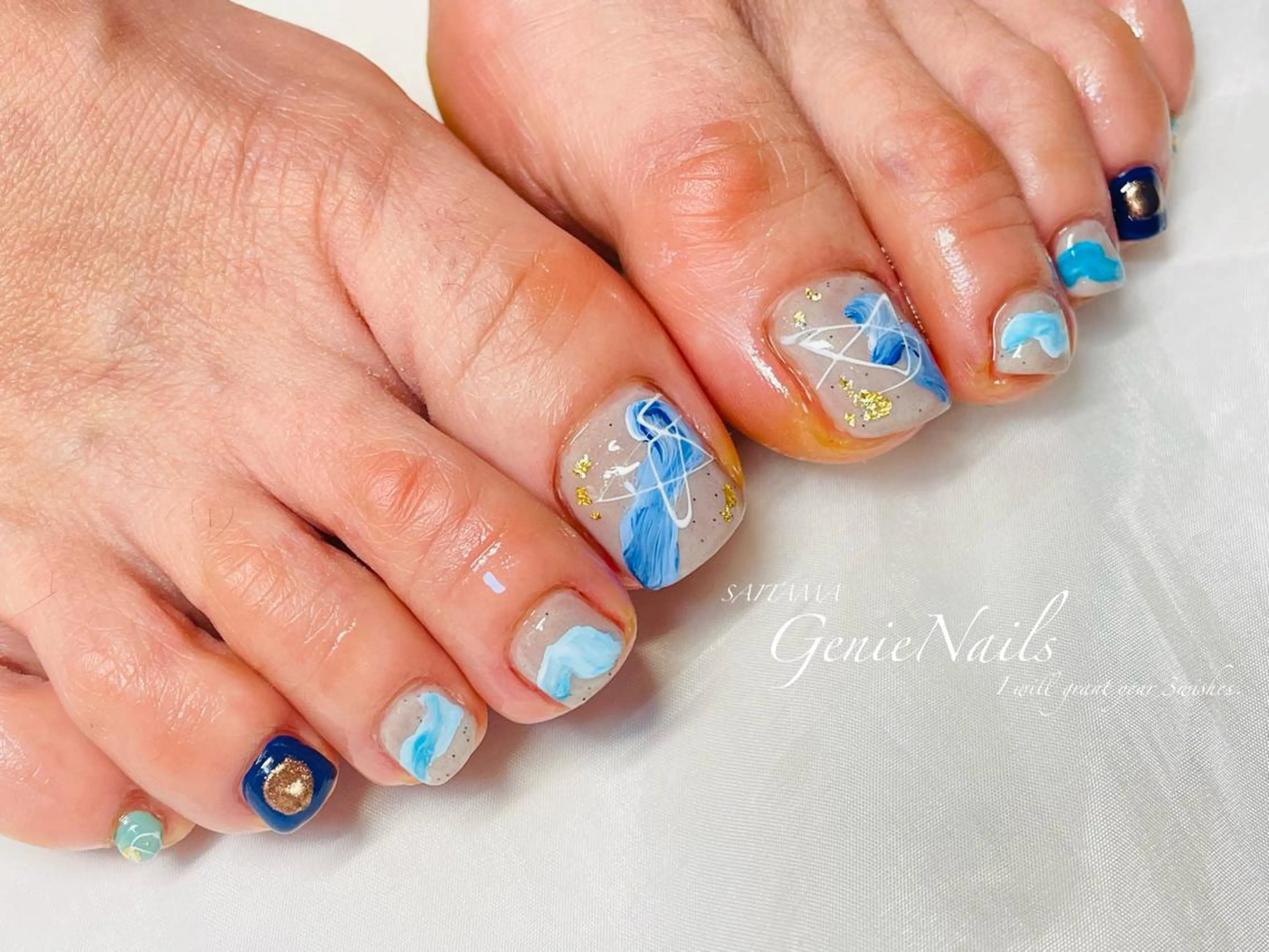 メンズ ネイル アートネイル フットネイル メンズネイル シンプルネイル 冬ネイル Genie Nailsのネイルデザイン