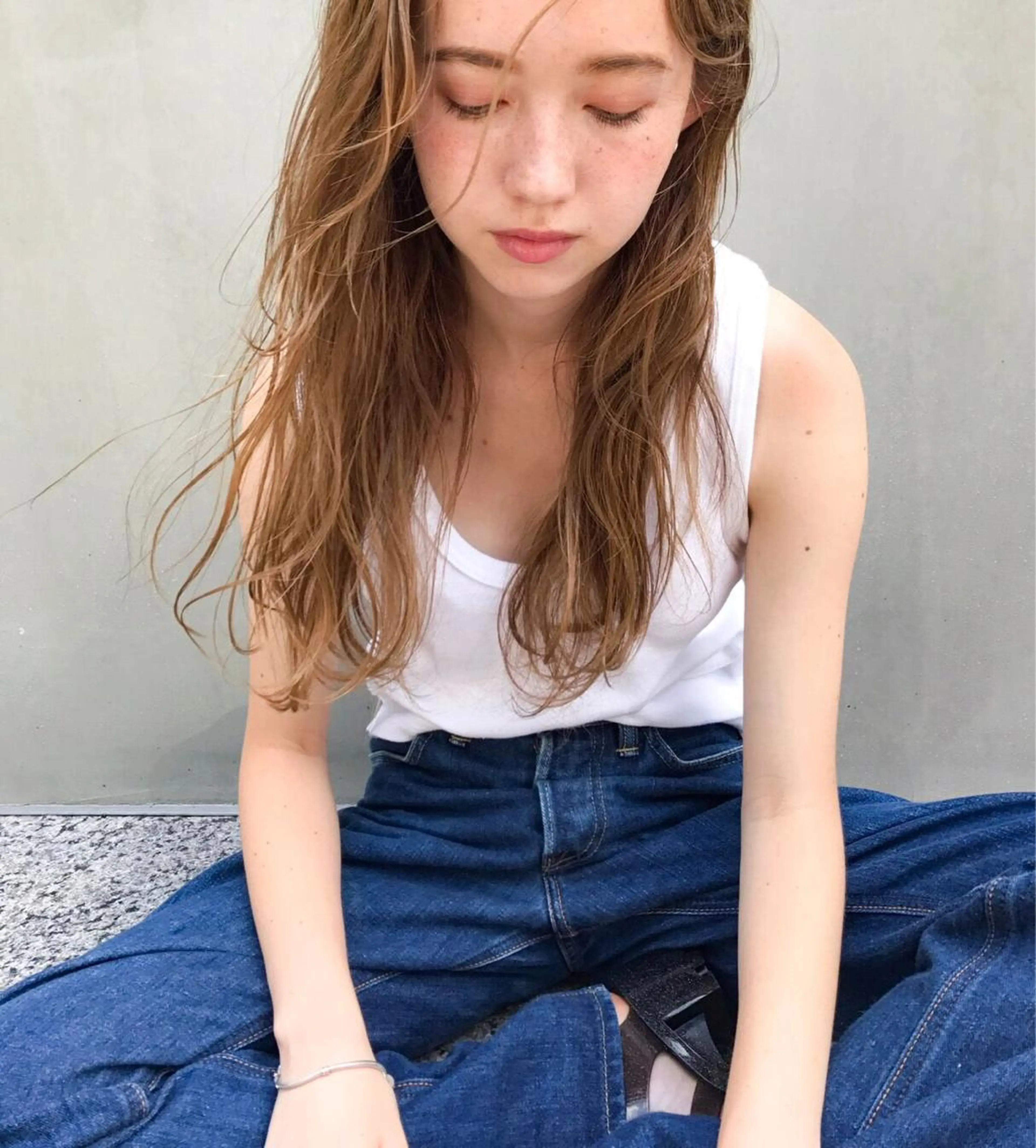 セミロング カラー ヘアアレンジ 薬剤付きシェアサロン 店長タチバナのヘアスタイル