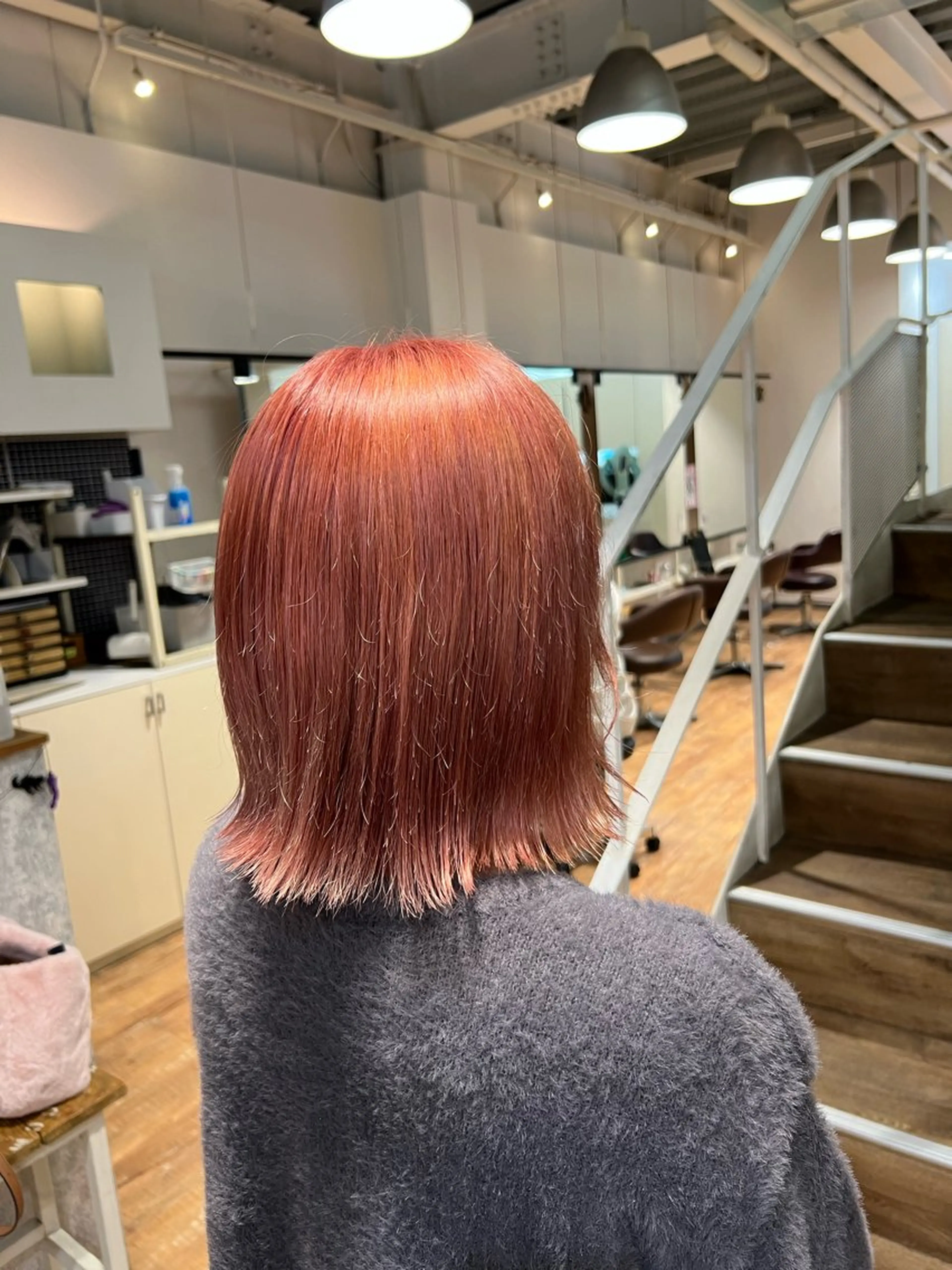 カラー オレンジピンク ヘアカラー トリートメント インナーカラー♡ Nanakoのヘアスタイル
