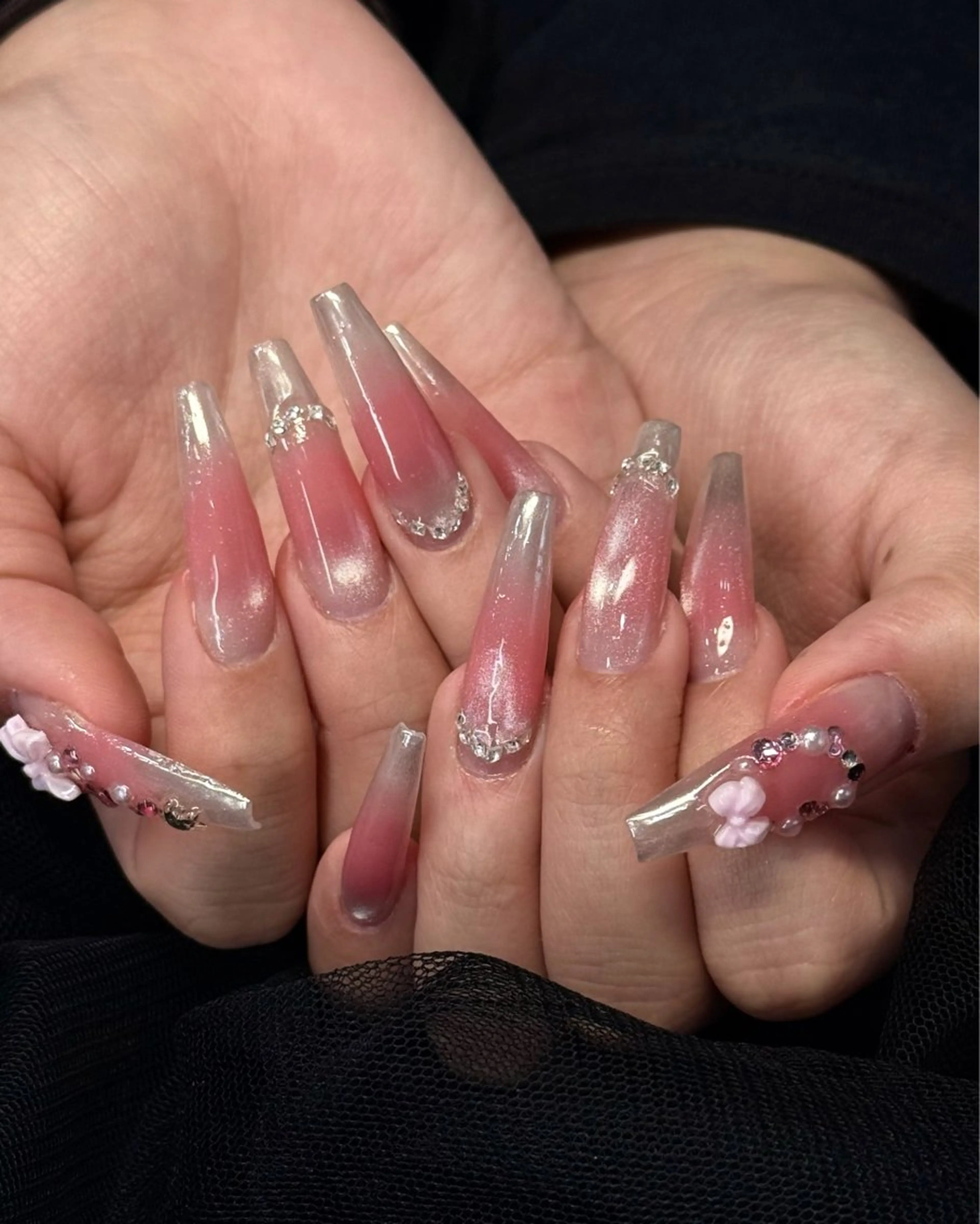 ネイル ハンドネイル Haluca 長さ出し🍀のネイルデザイン