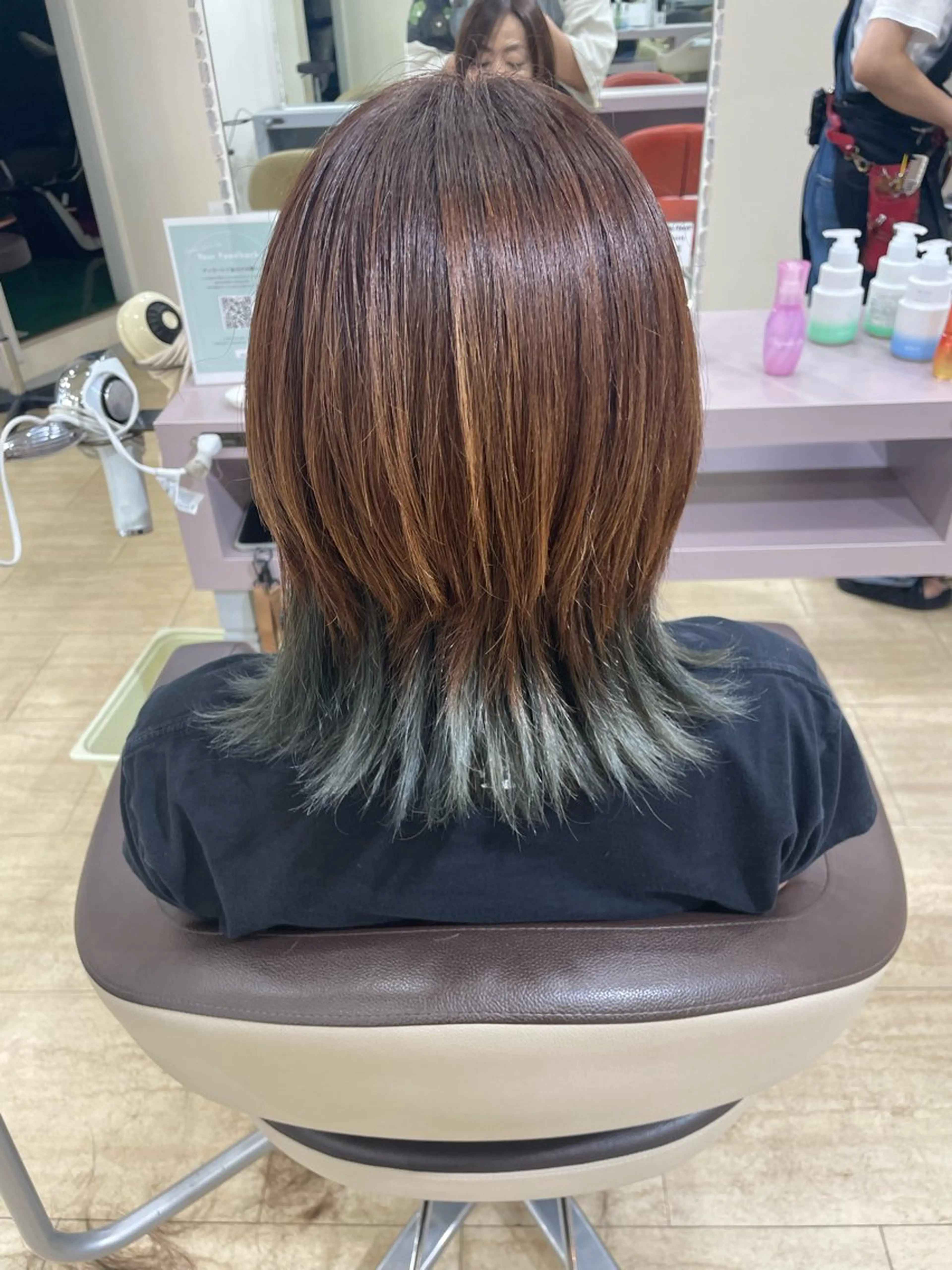 セミロング カラー 髪質改善/暖色カラー 海野黎茉のヘアスタイル