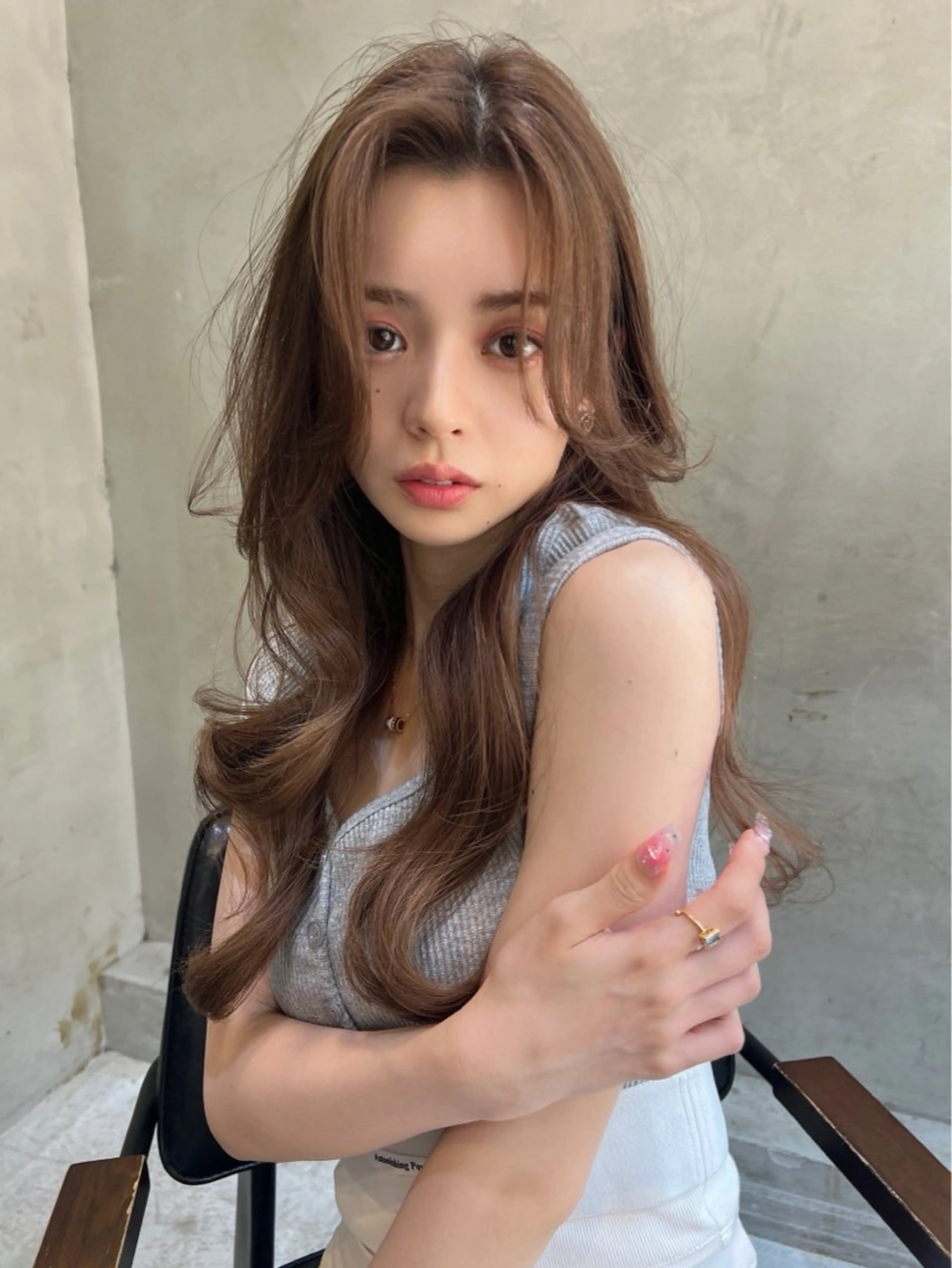 セミロング カラー カット ヘアカラー トリートメント 【銀座】艶髪/上品な カラー特化/涼/駅近のヘアスタイル