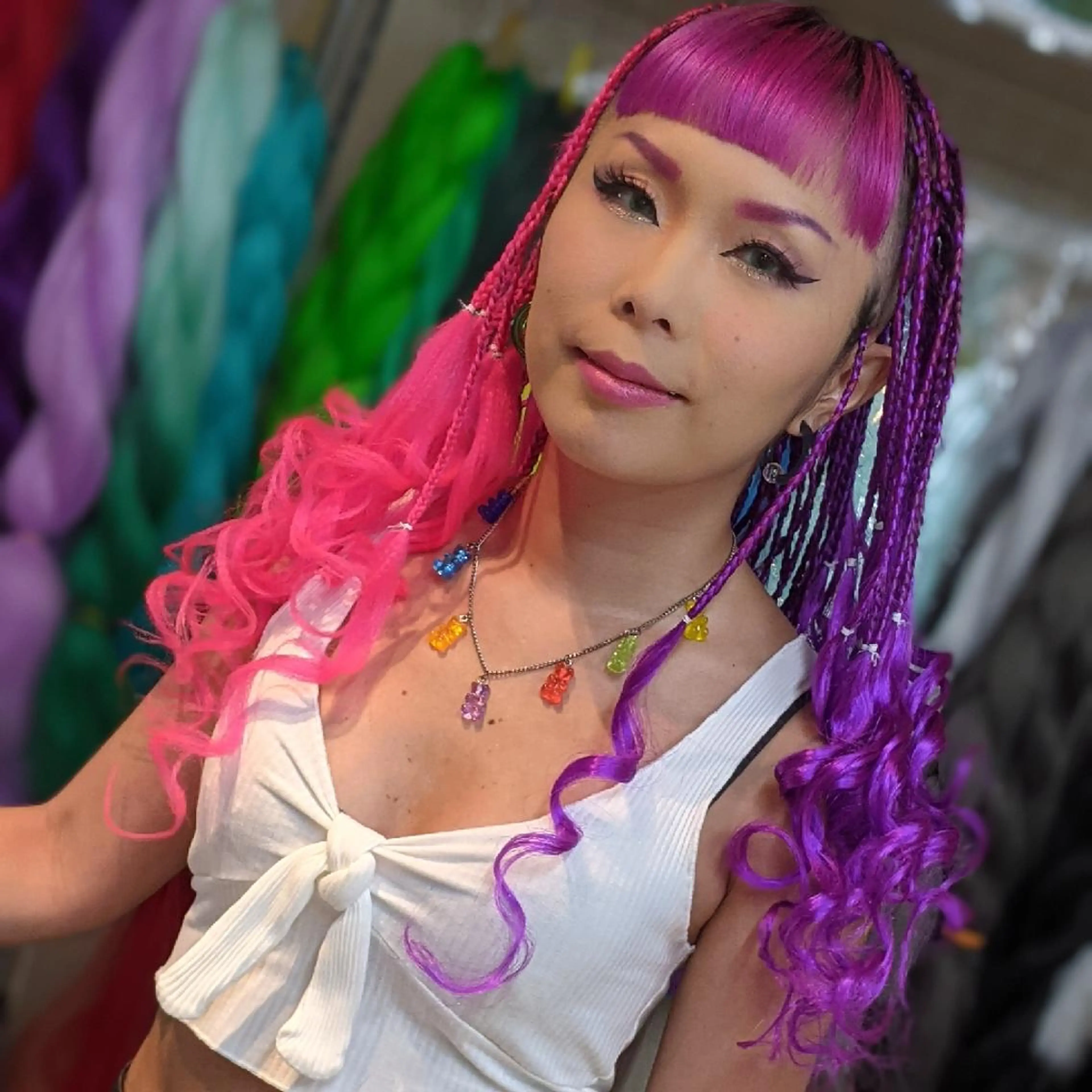 セミロング ヘアアレンジ エクステ scamp ★のヘアスタイル