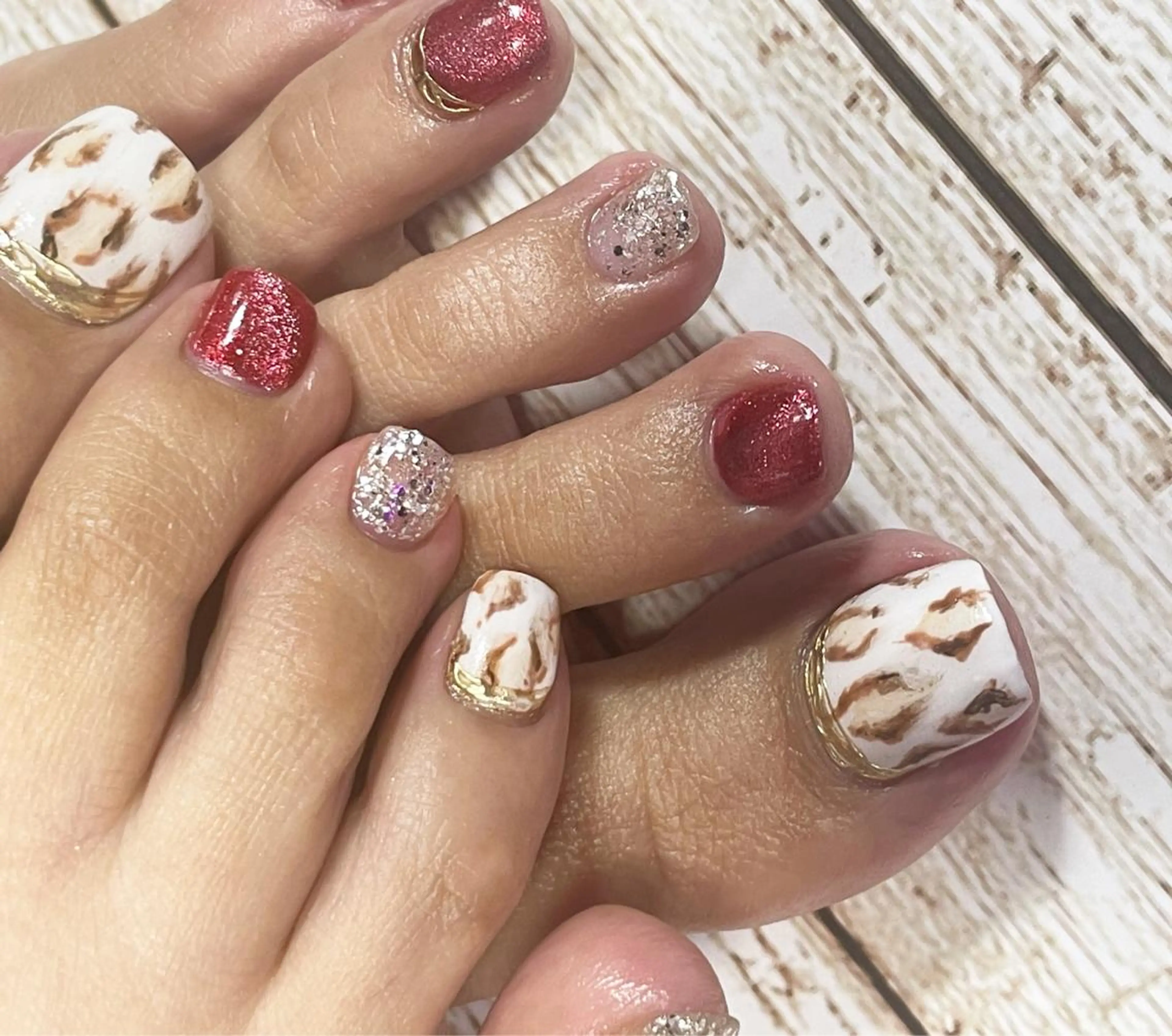 カラー メンズ ネイル アニマル柄 マグネットネイル Chérinail 爪のお手入れのネイルデザイン