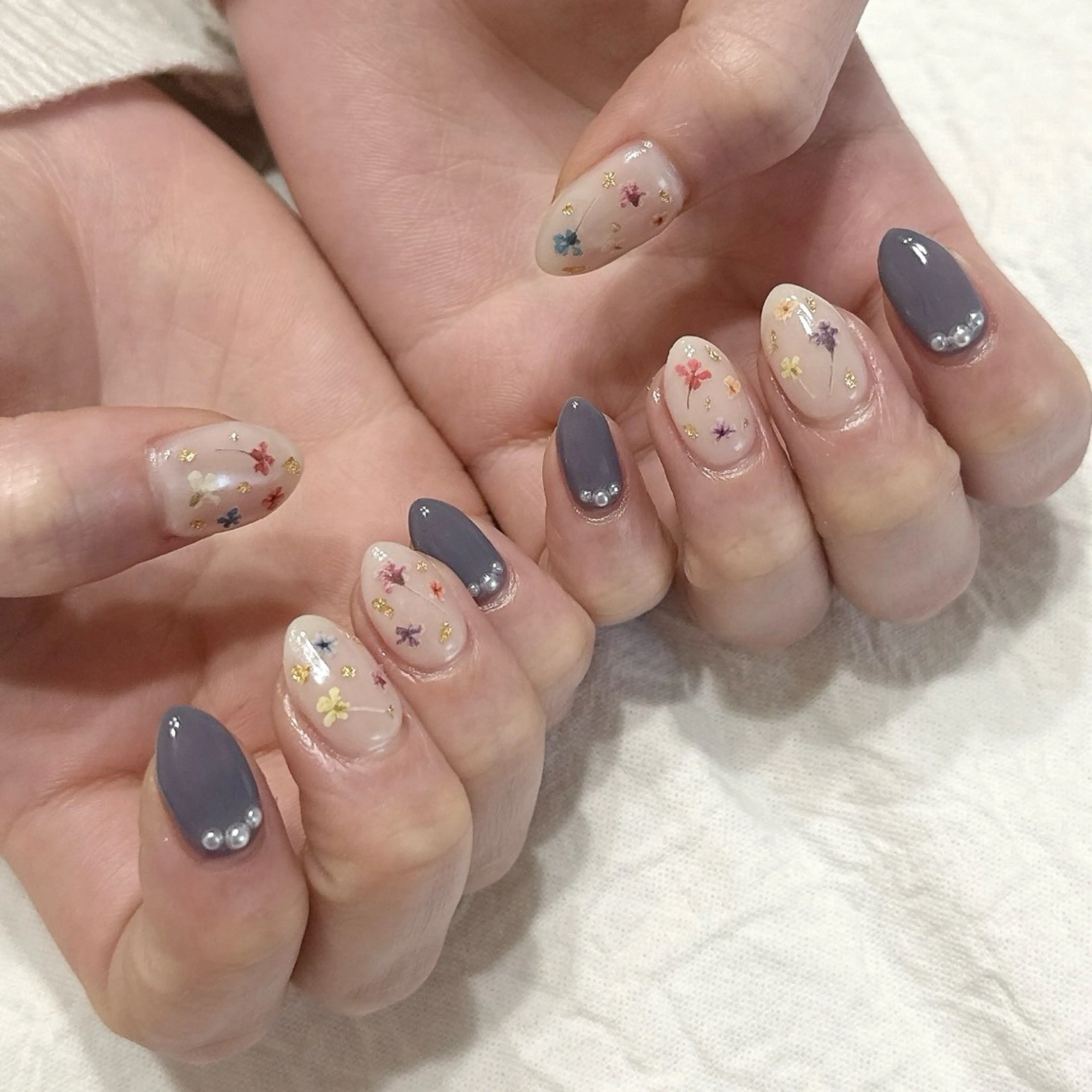 ネイル ブルー カジュアル ハンドネイル peaberry nailのネイルデザイン