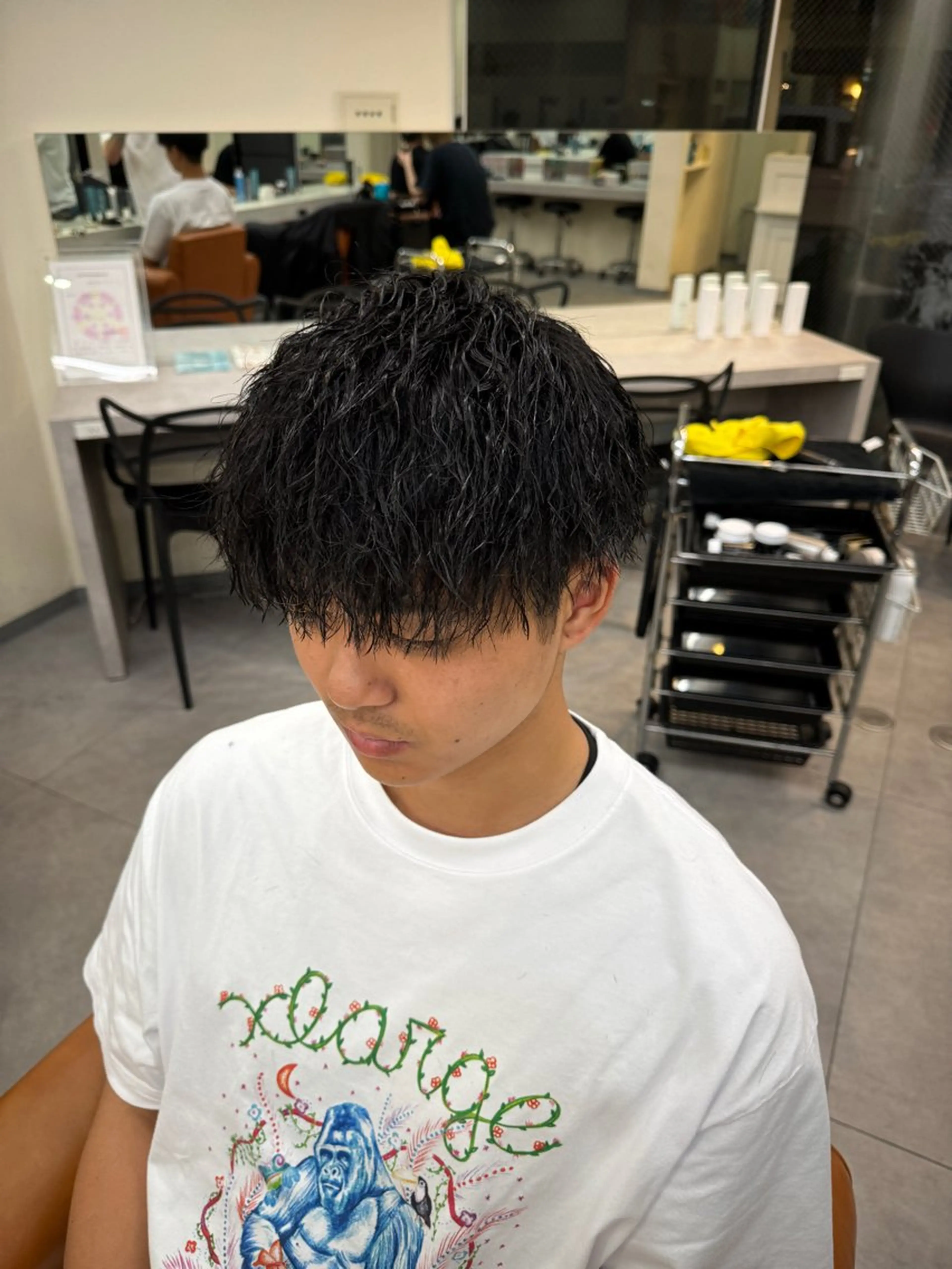 パーマ メンズ カット パーマ 京都駅/メンズサロン 山田司のヘアスタイル