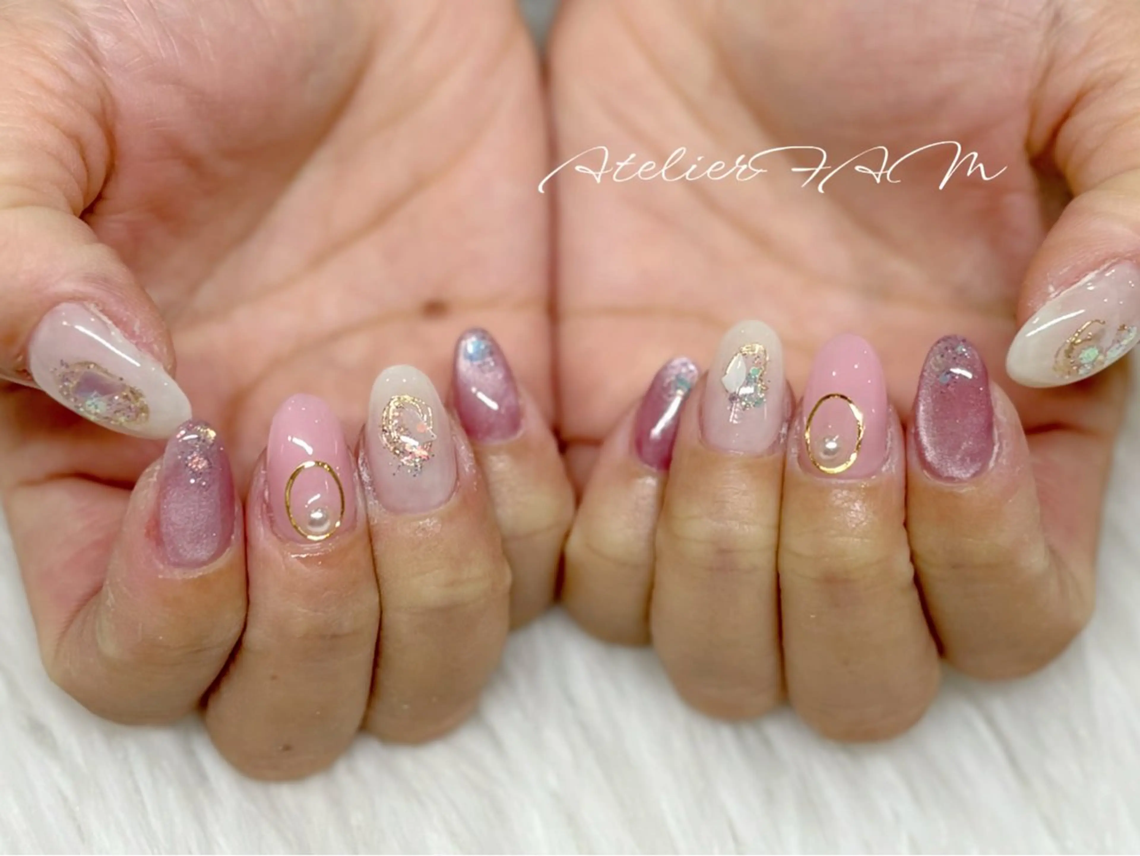 ネイル ハンドネイル nail&eyelashsalon atelier fam上本町店所属・アトリエ FAMのネイルデザイン