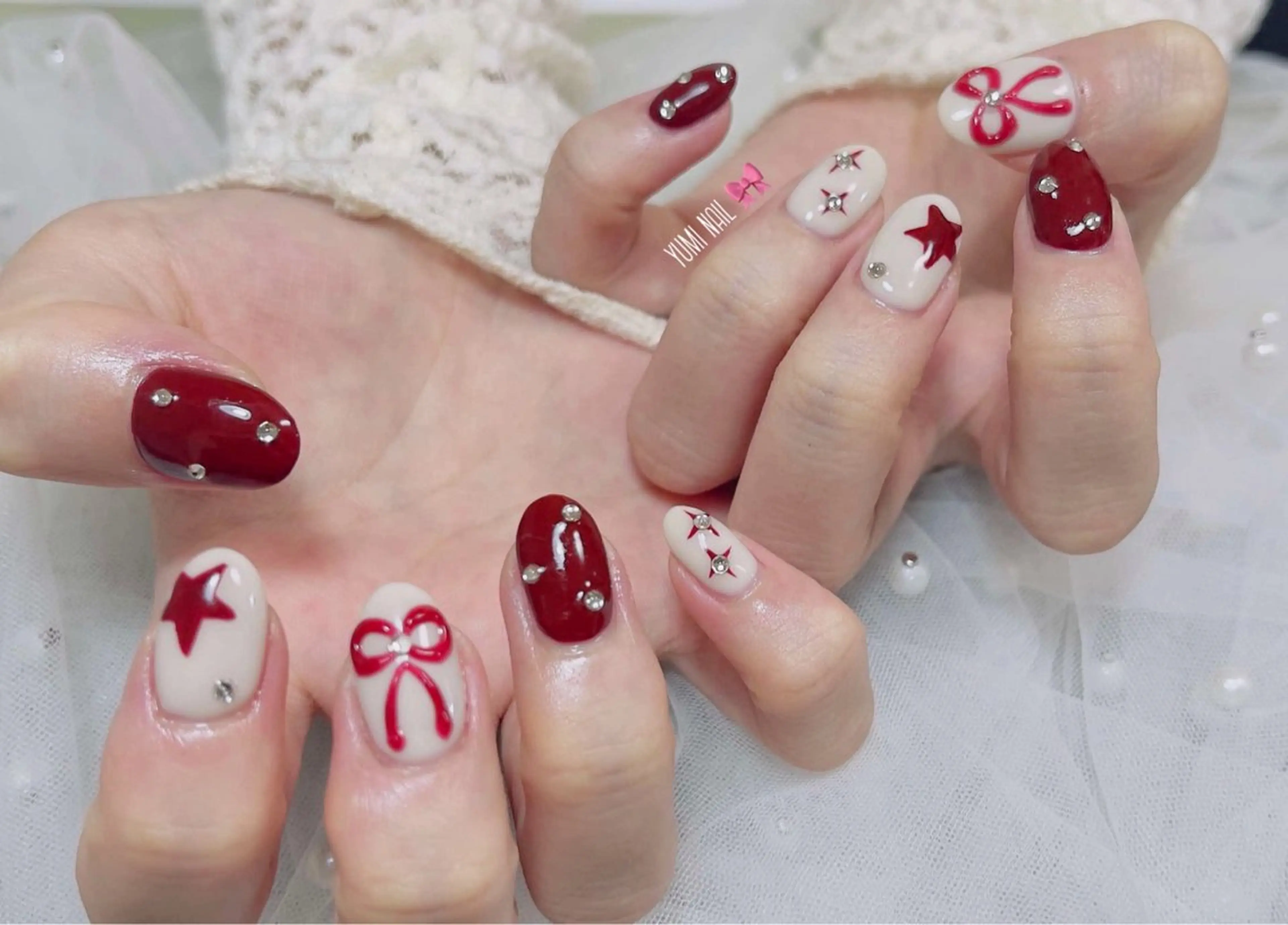 ネイル ハンドネイル 𝐲𝐮𝐦𝐢🎀 長さ出しデザイン専門のネイルデザイン