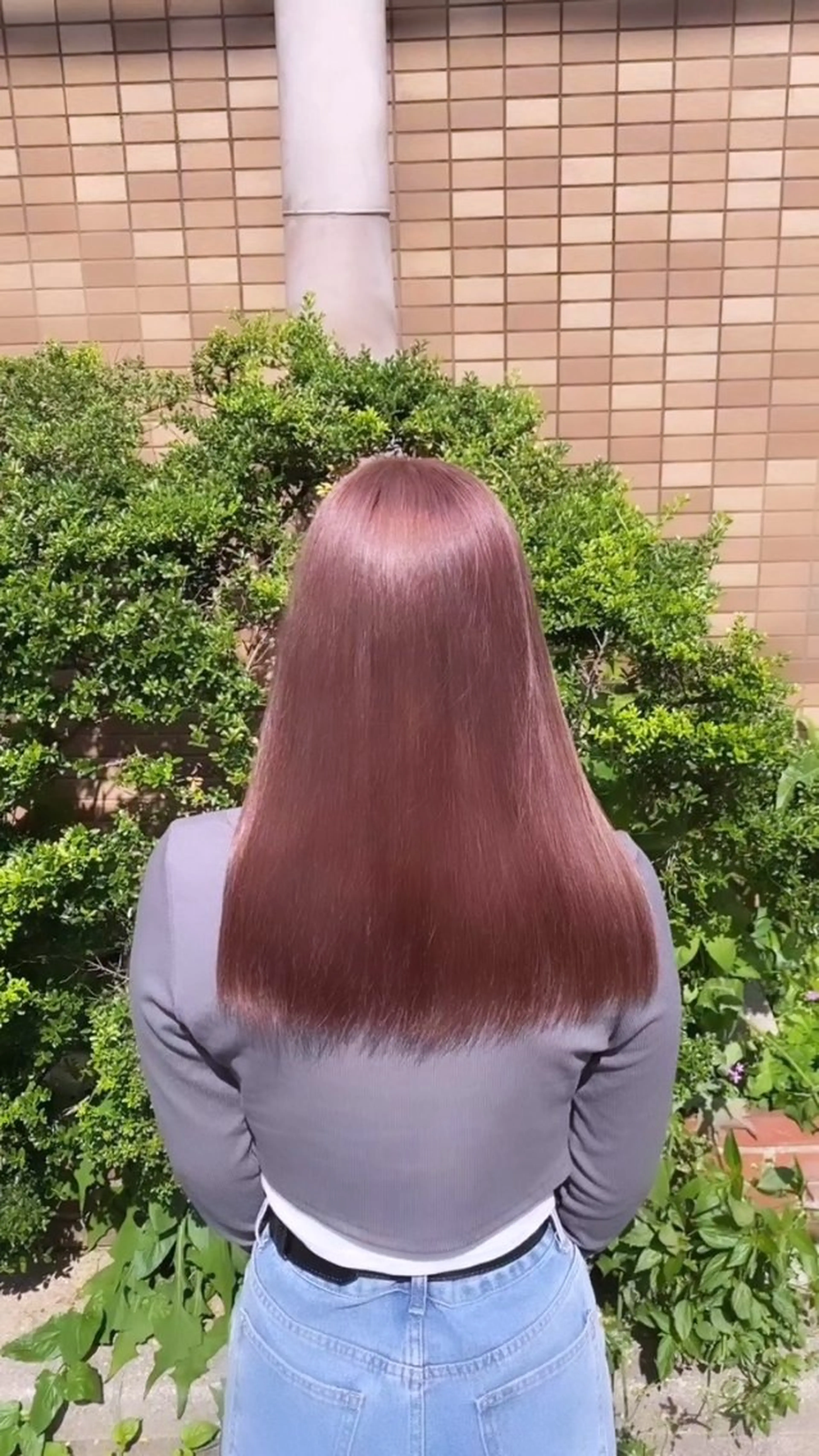 セミロング カット ヘアカラー トリートメント ハイトーン/レイヤー カット/TAKEのヘアスタイル