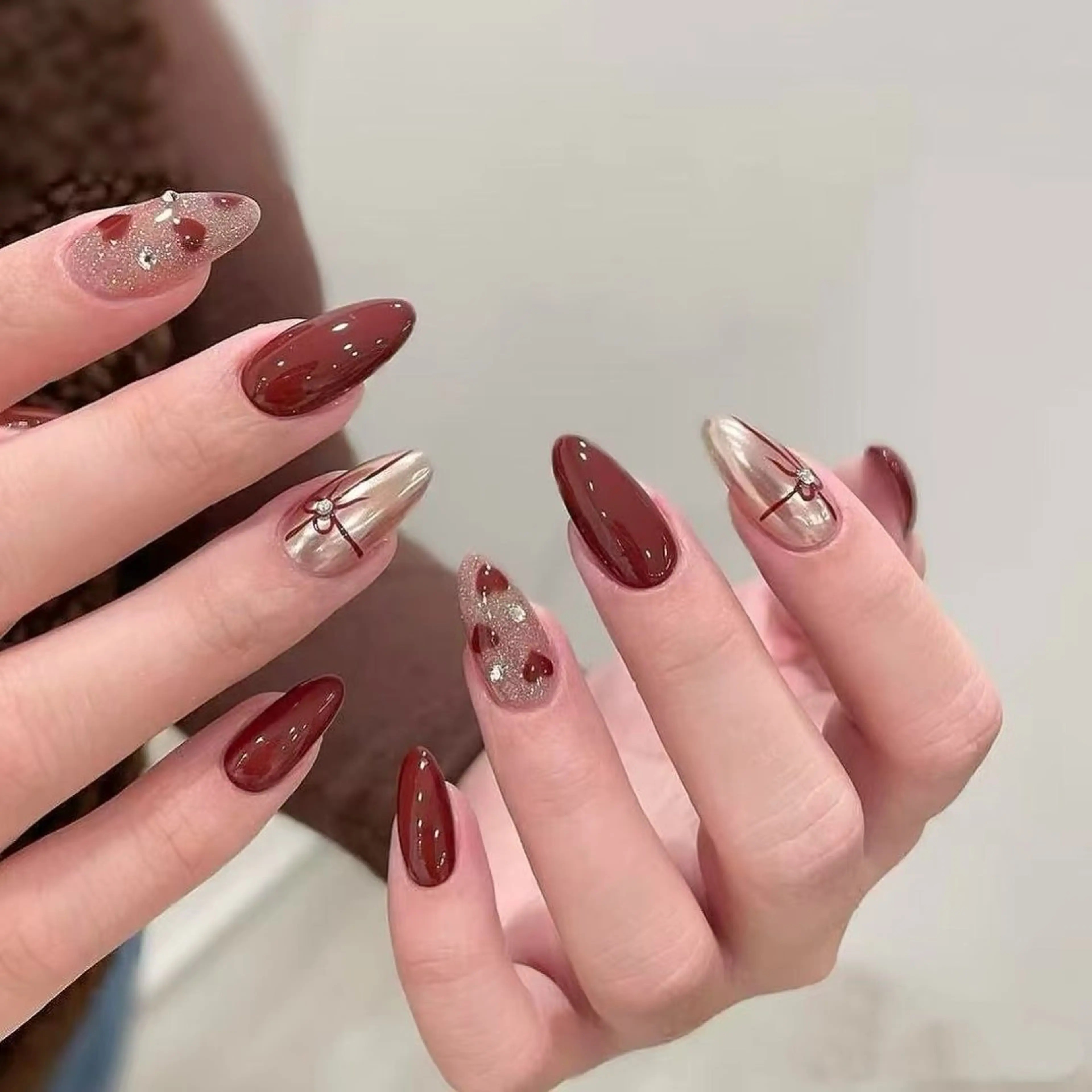 ネイル フラワーネイル フレンチネイル ジェルネイル ガラスフレンチ ハート ハンドネイル ハンドケア BabyYouMi nailのネイルデザイン