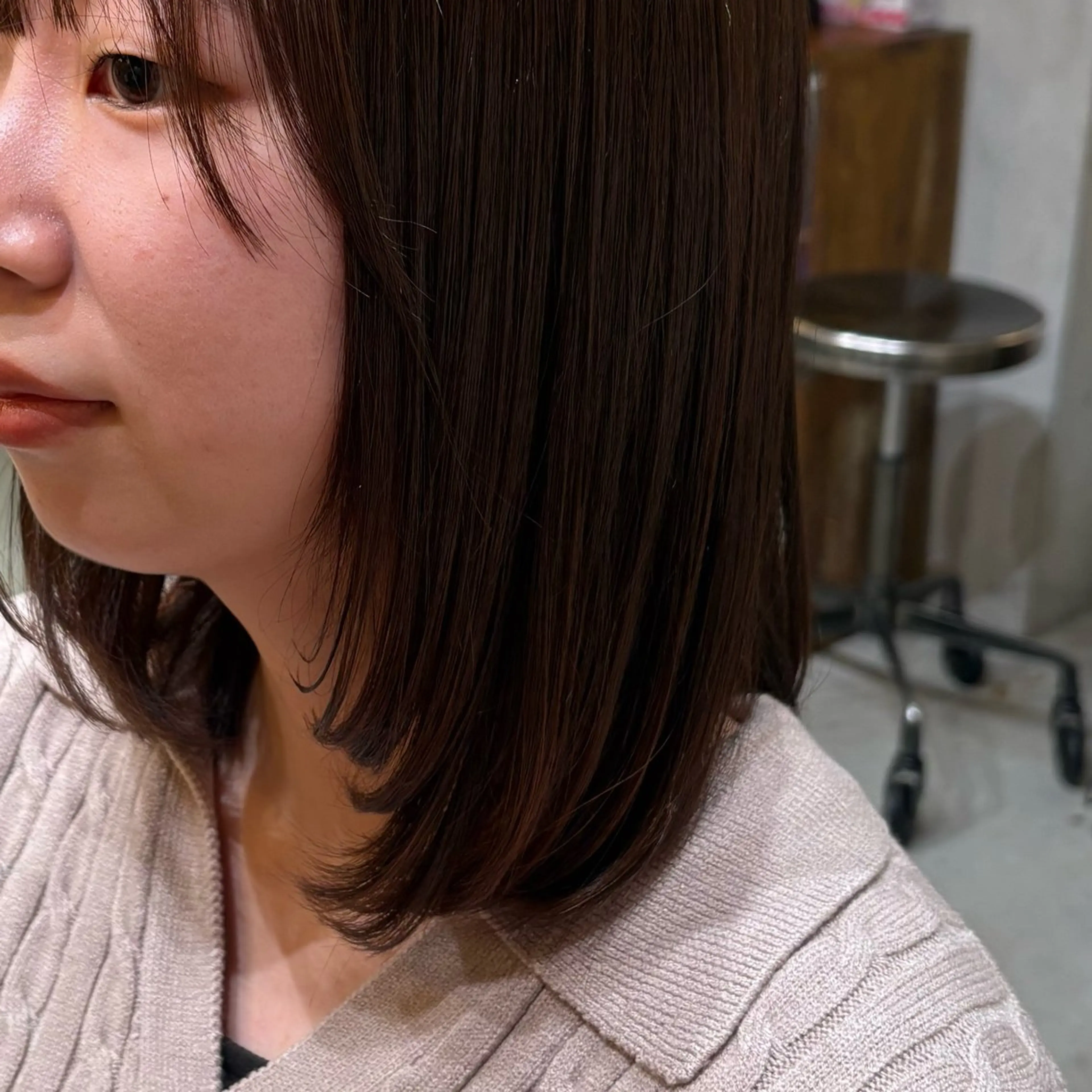 ミディアム 顔周りカット レイヤーカット カット 渡邉梨里/ Relico-nidのヘアスタイル