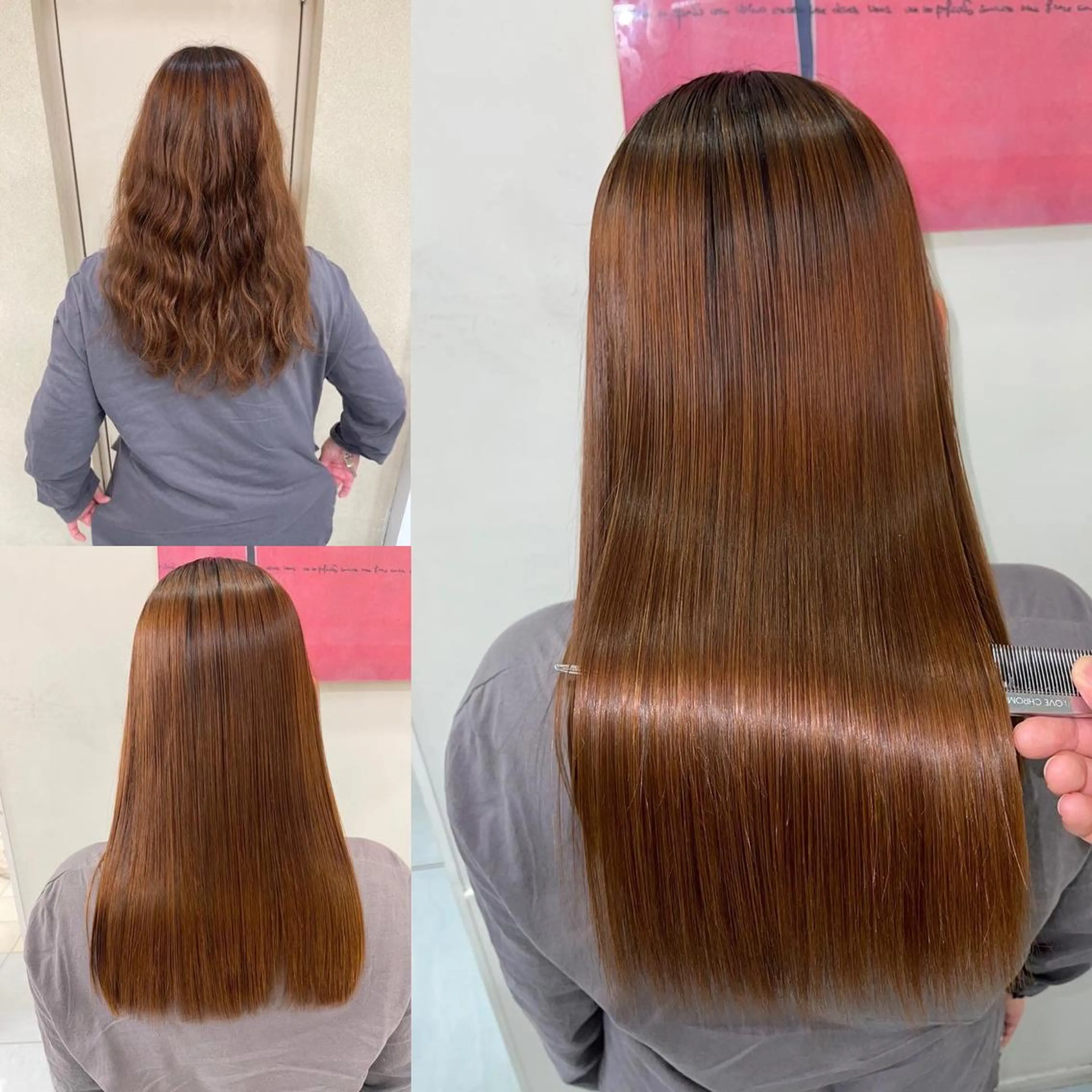 ロング パーマ 縮毛矯正 トリートメント 髪質改善/縮毛矯正 /ブリーチ矯正/岡部のヘアスタイル