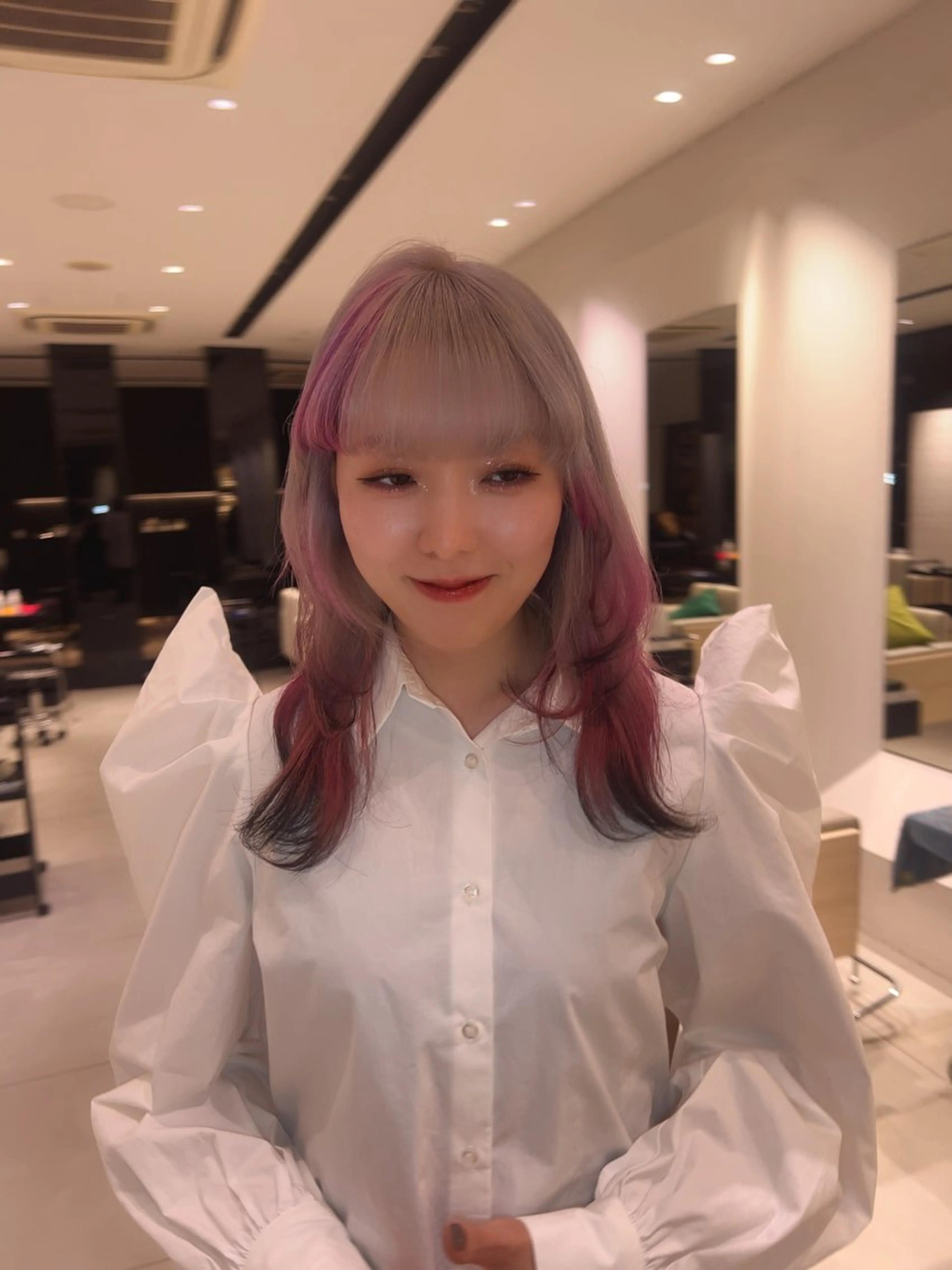 セミロング ヘアカラー 艶カラーリスト 🌈銀座🌈牛込萌香のヘアスタイル