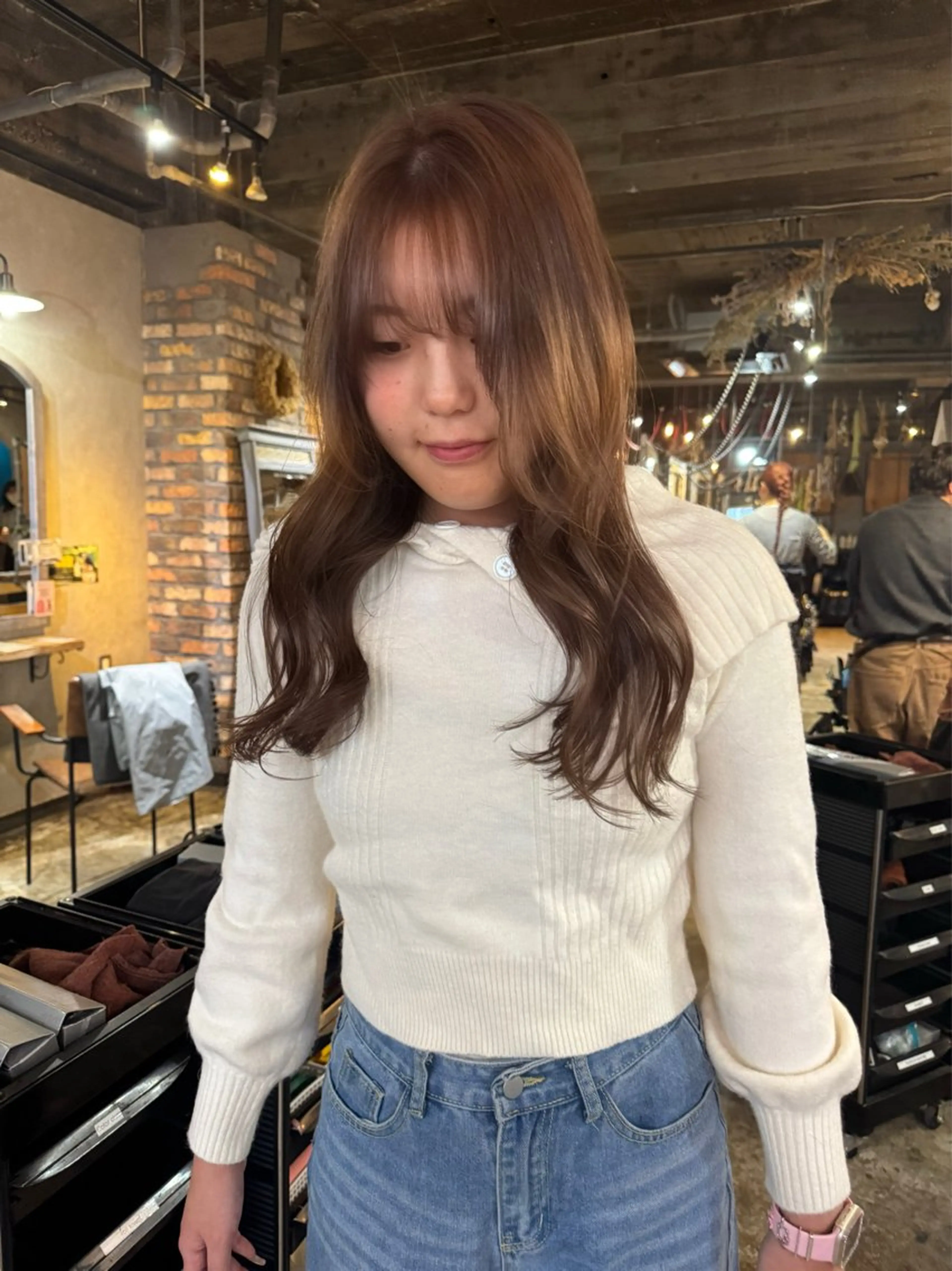 ロング カラー カット ヘアカラー トリートメント クキノケイカ /暖色カラーのヘアスタイル