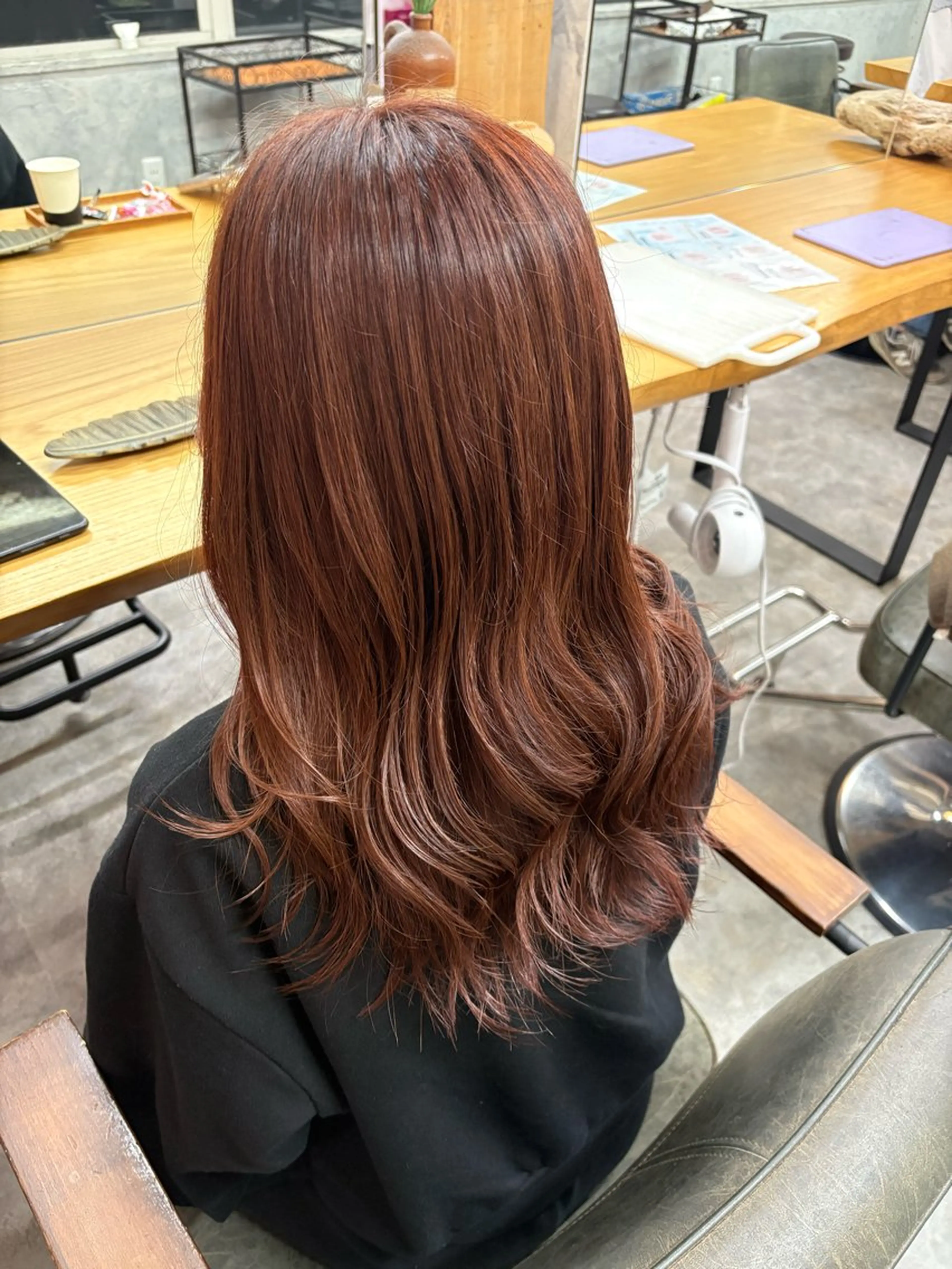 ロング ピンクブラウン ヘアカラー hair studio nico…所属・シモイケ ルアのヘアスタイル