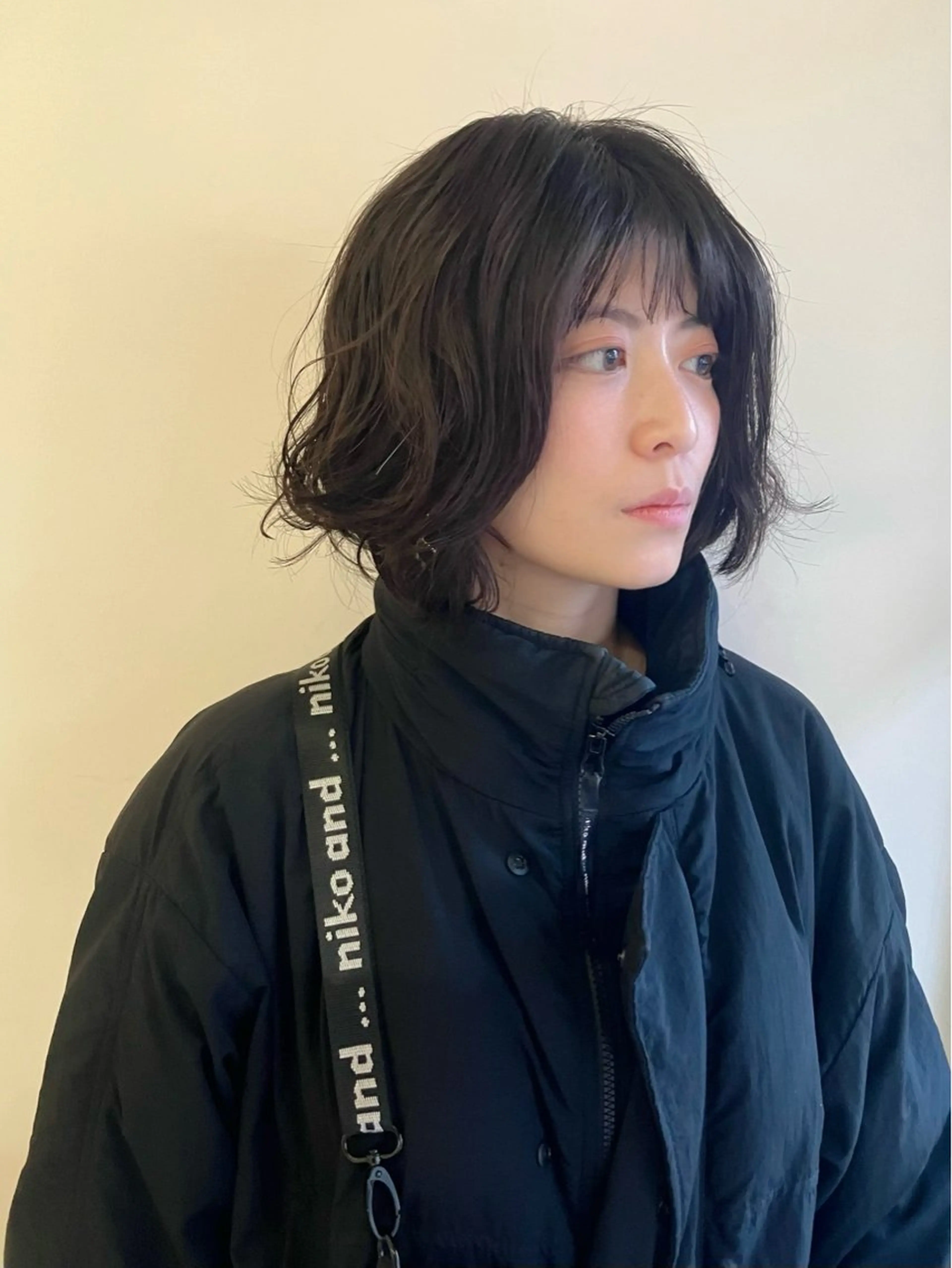 ミディアム パーマ ミディアムパーマ ボブ ニュアンスパーマ カット パーマ 川間 将彦のヘアスタイル