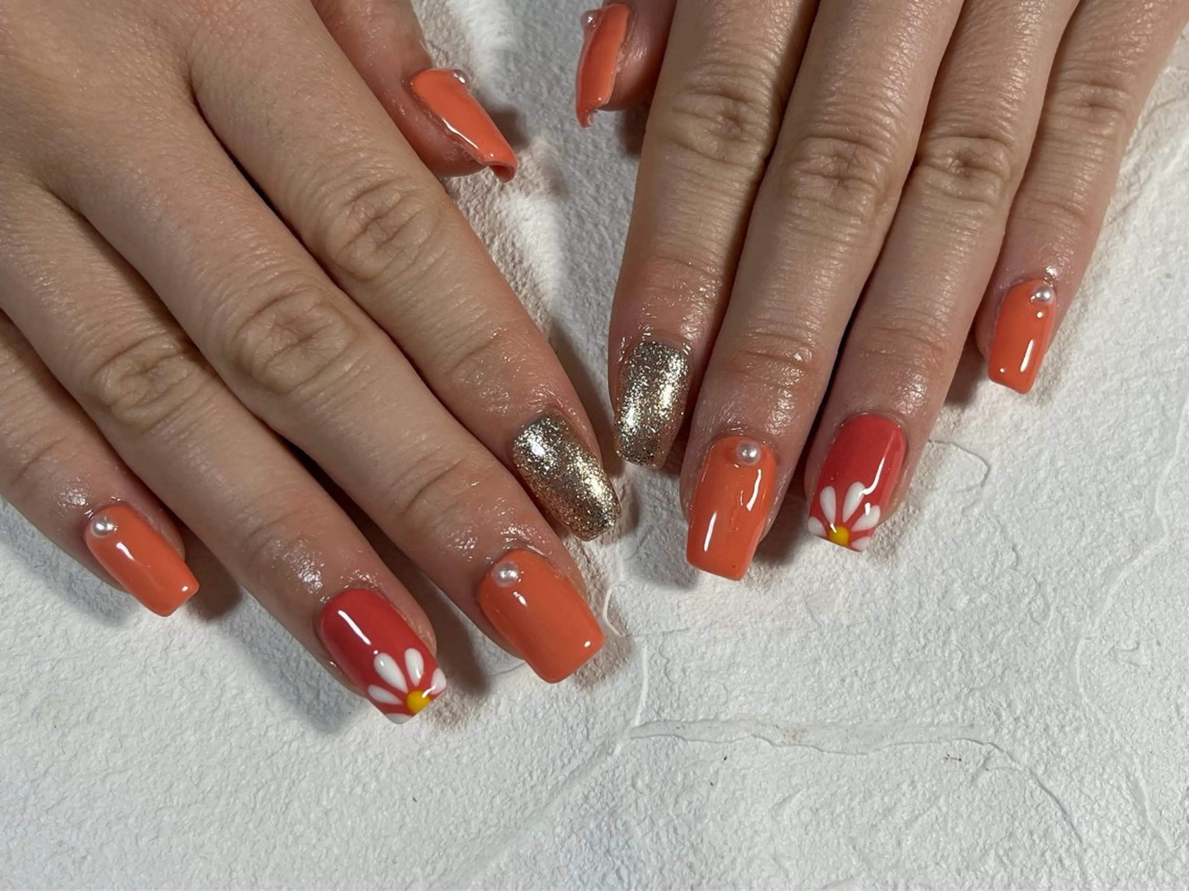 ネイル オーロラネイル フラワーネイル フットネイル フレンチネイル ジェルネイル ハンドネイル kiki nail たまプラーザのネイルデザイン