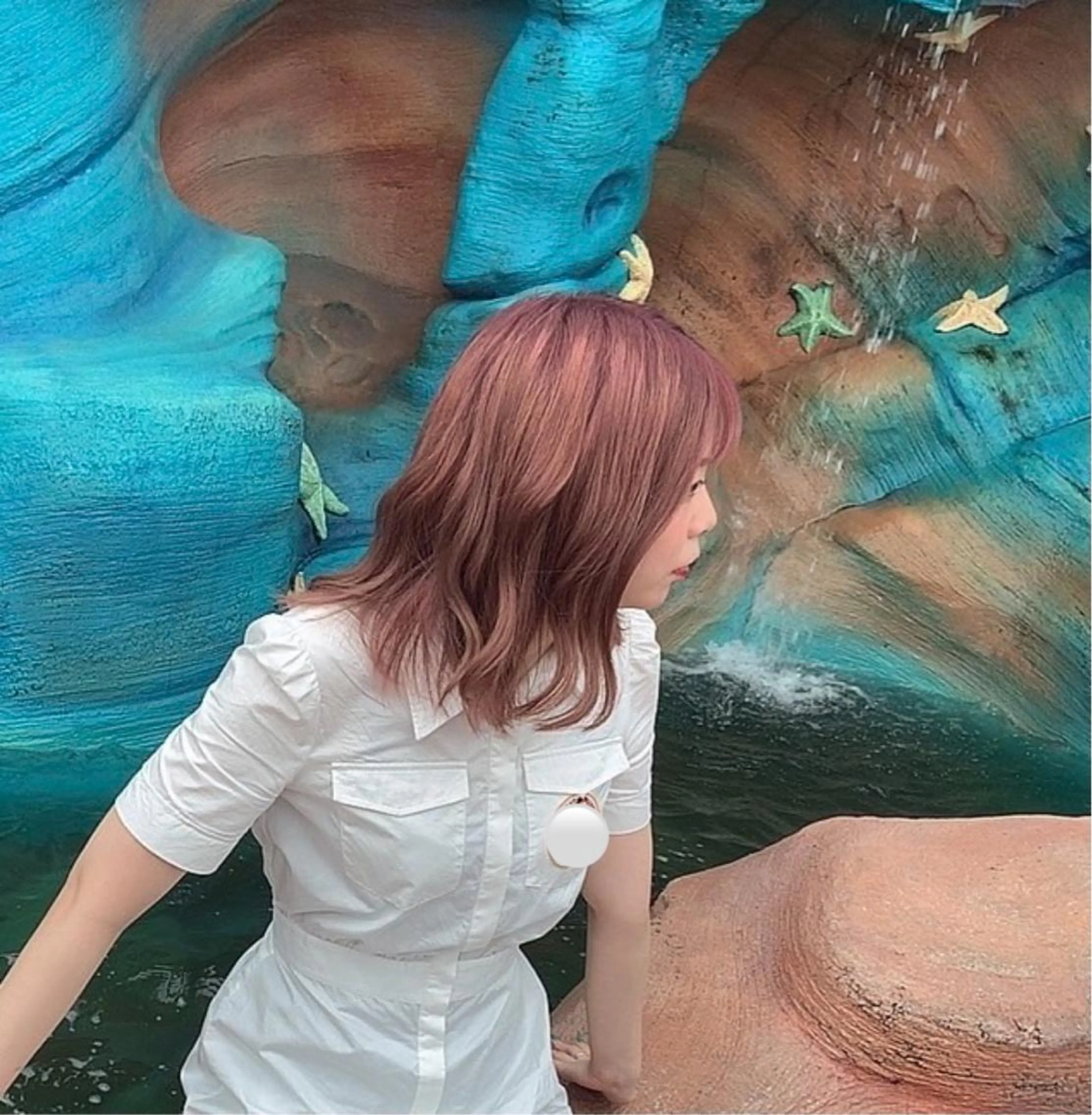 ミディアム カラー ピンクカラー 銀座／骨格診断／ ハイトーン／三井遥叶のヘアスタイル