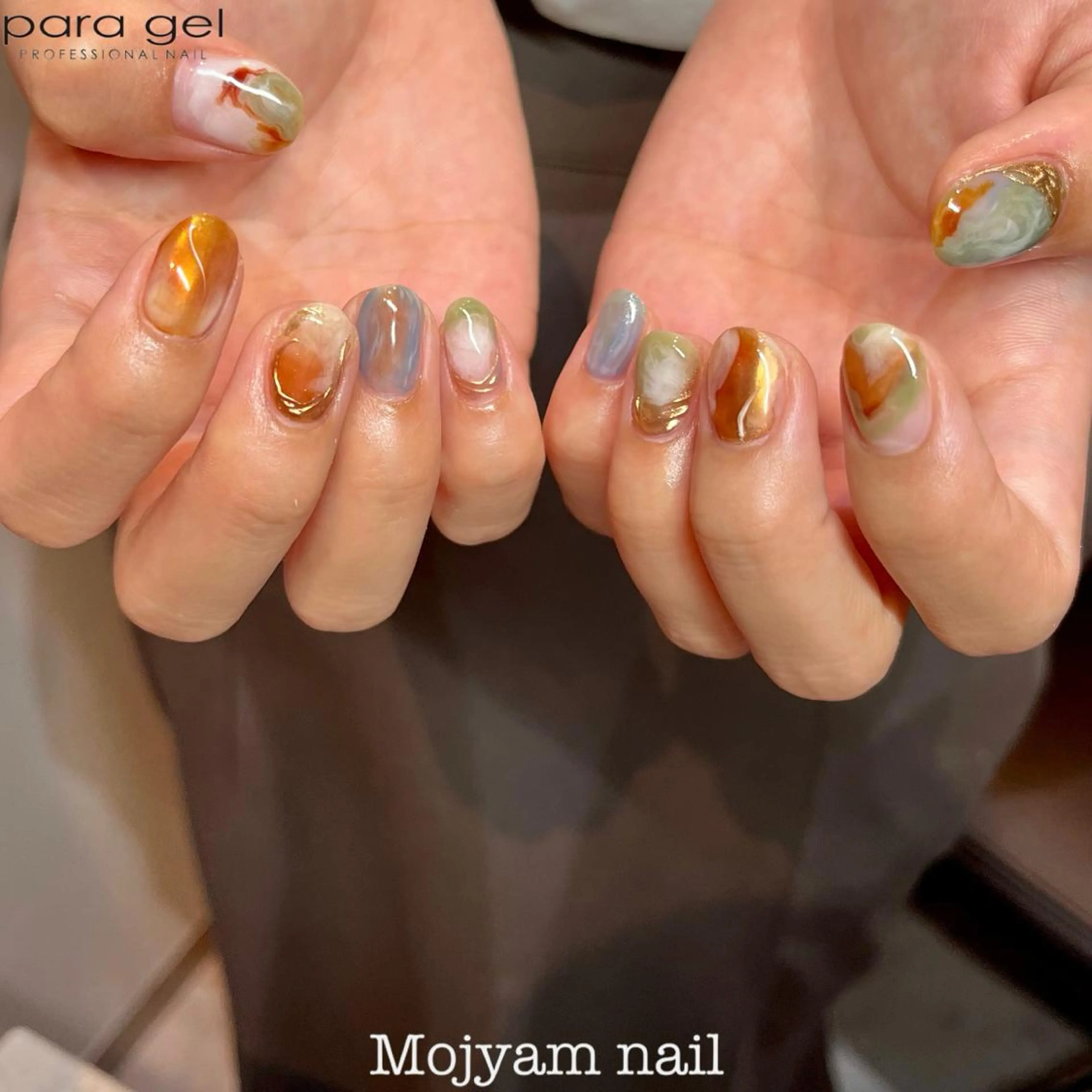 ネイル アートネイル ミラーネイル ニュアンスネイル ショートネイル ハンドネイル Mojyam nail所属・松本 実咲のネイルデザイン