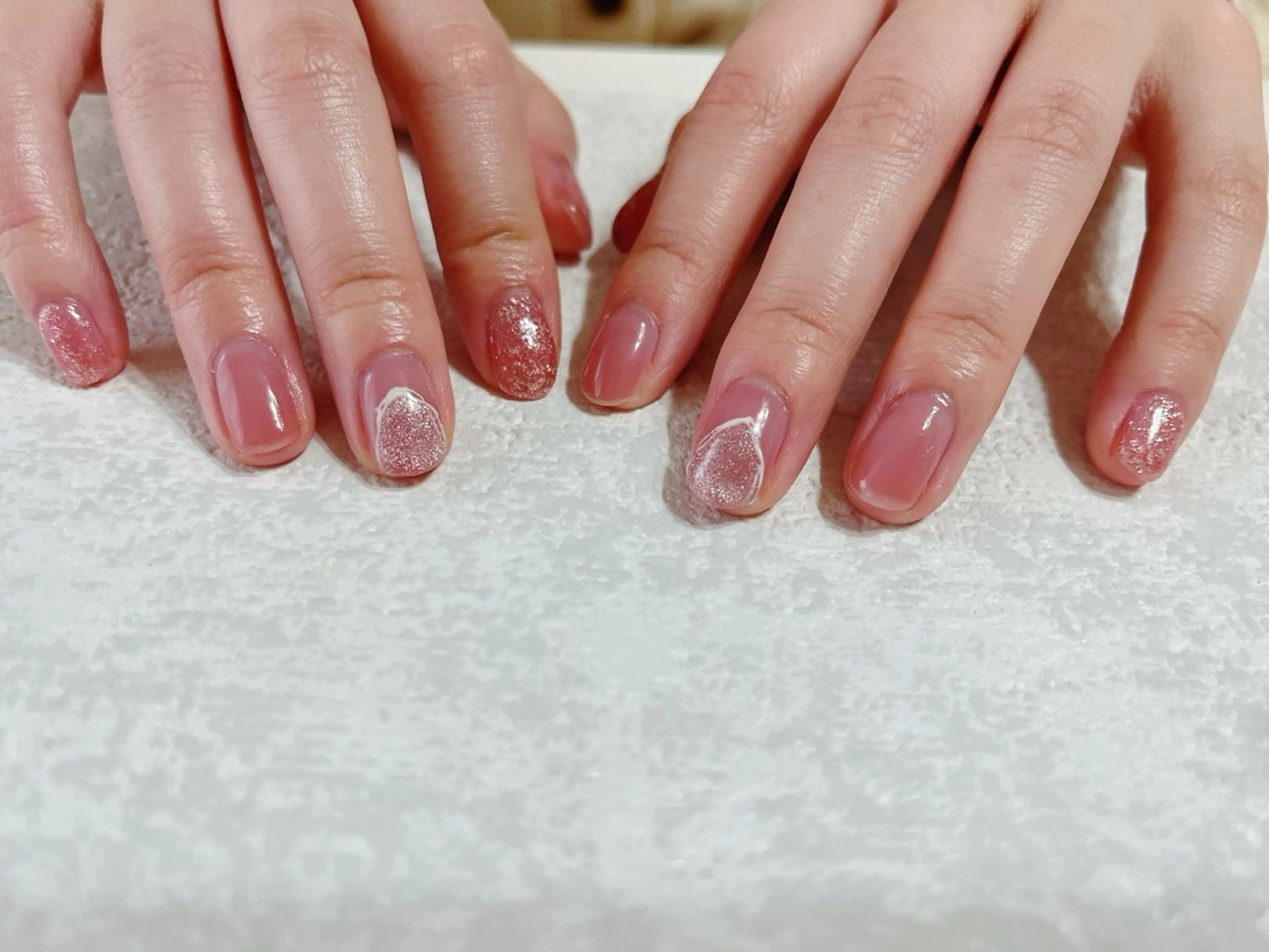 ネイル ジェルネイル 韓国ネイル パラジェル 春ネイル 冬ネイル ハンドネイル kikinail 溝の口のネイルデザイン