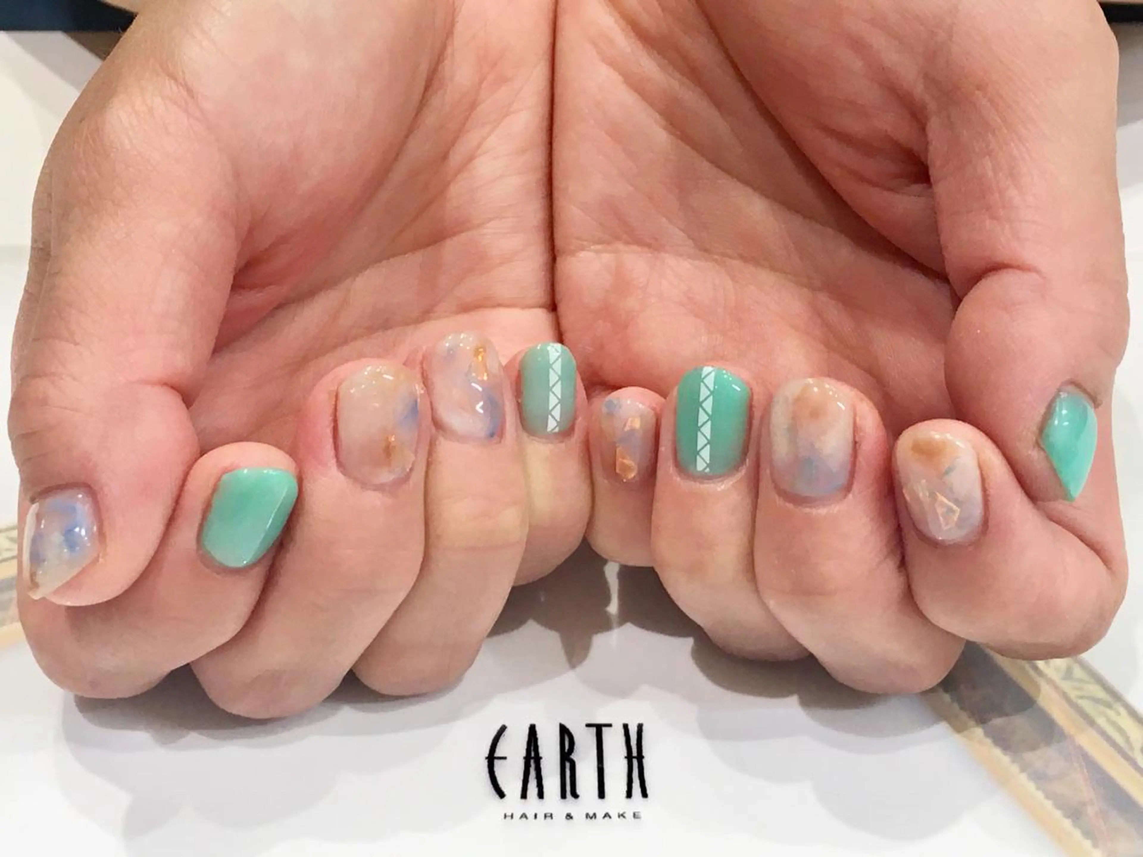 ネイル クリアネイル ハンドネイル 佐藤 まりえのネイルデザイン