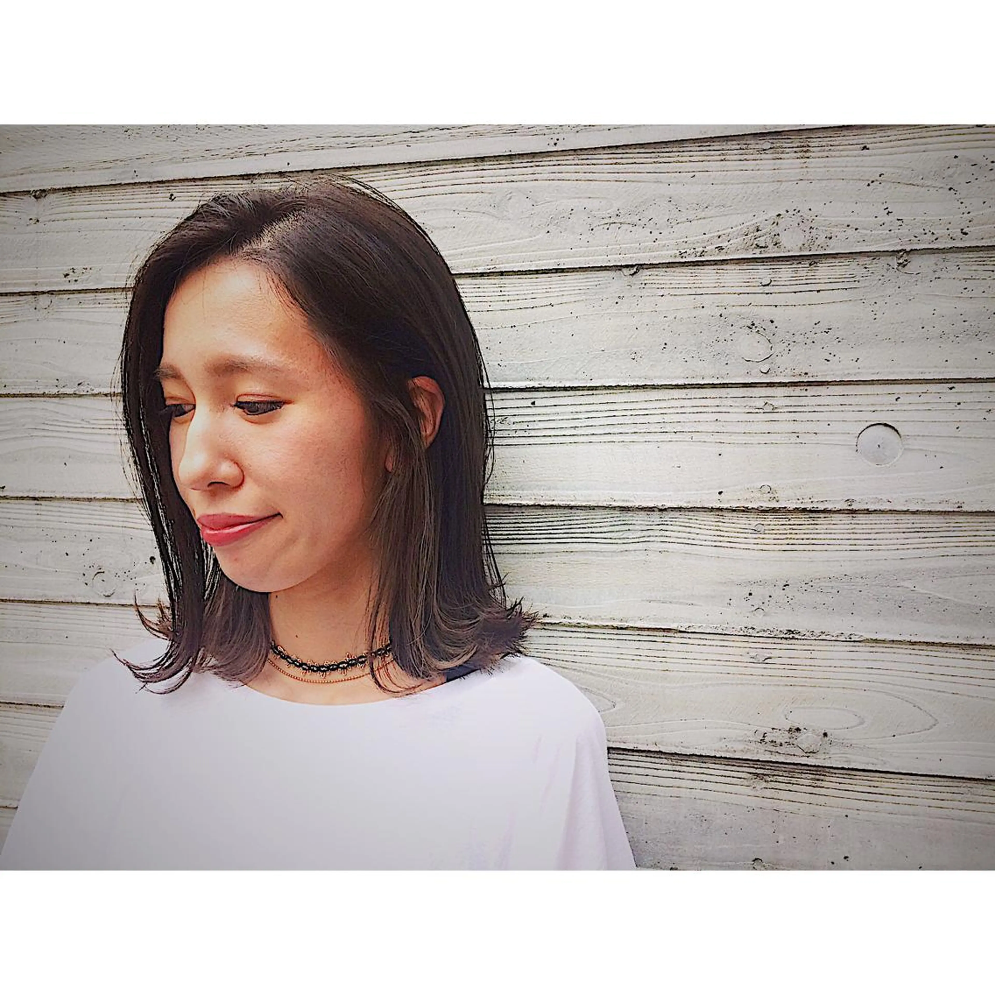 ミディアム カラー パーマ ヘアアレンジ 藤井 菜緒のヘアスタイル