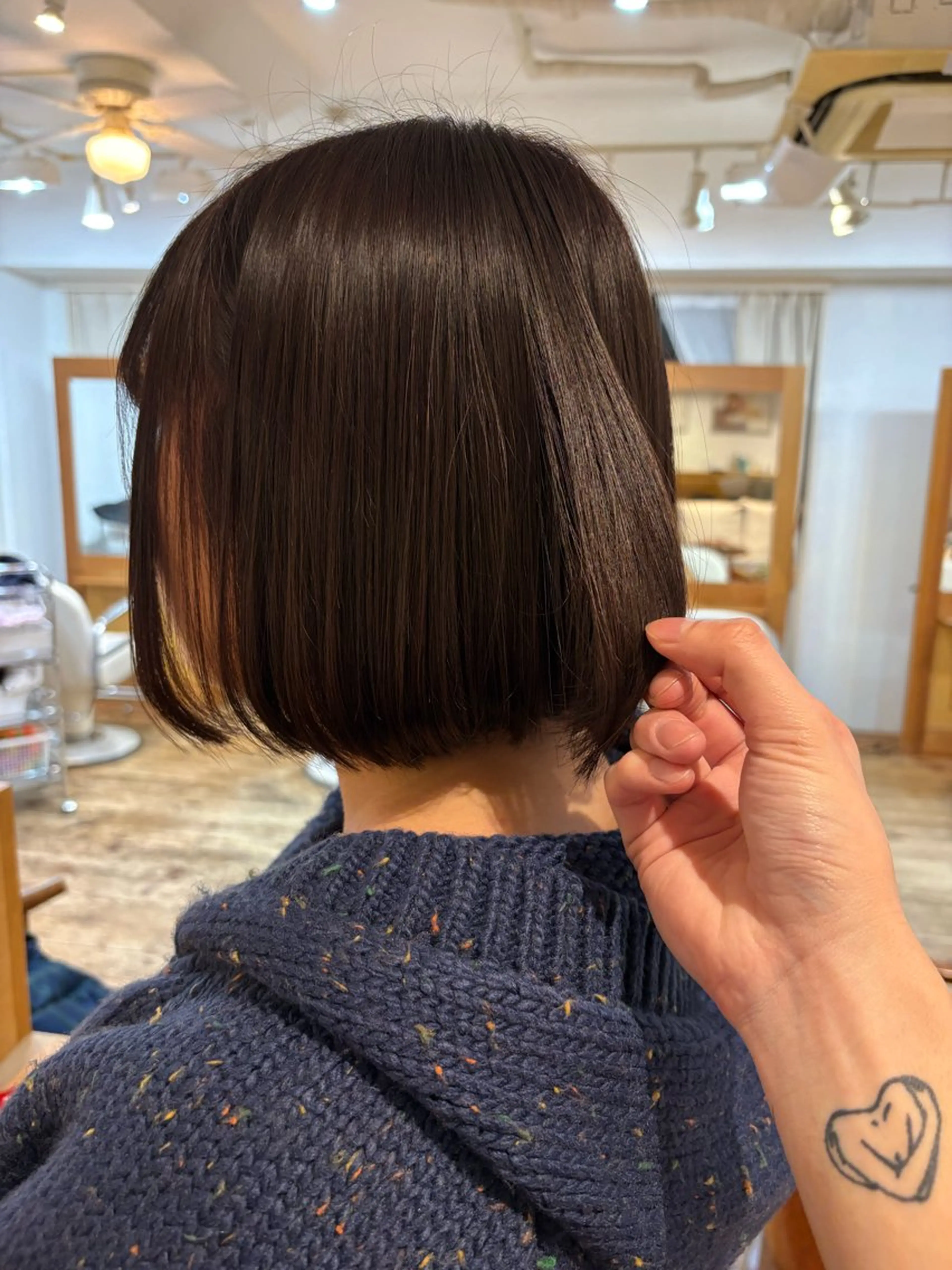 ミディアム カラー ブラウンカラー ピンクカラー ボブ 峰尾 陽斗のヘアスタイル