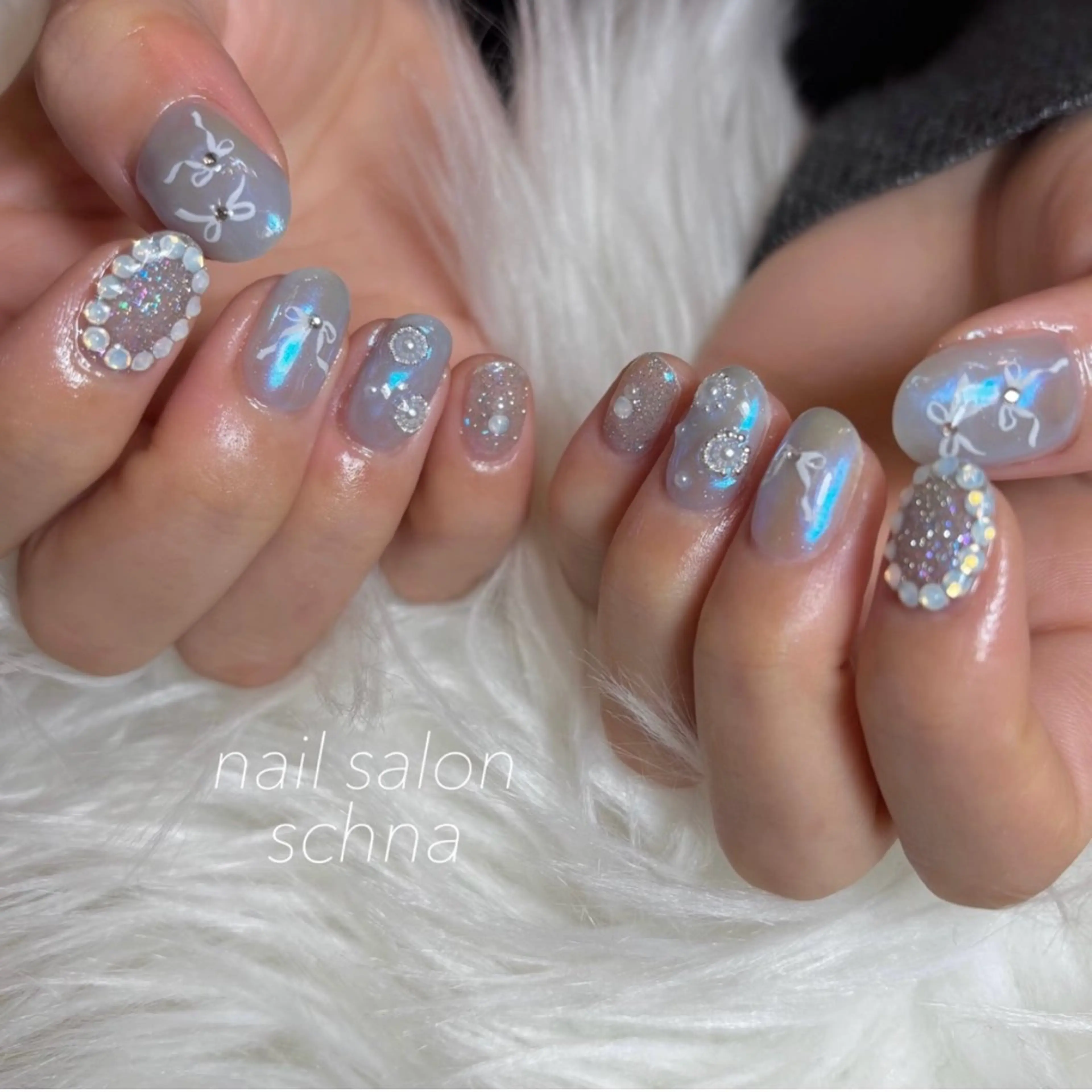 ネイル アートネイル ミラーネイル nail salon schnaのネイルデザイン